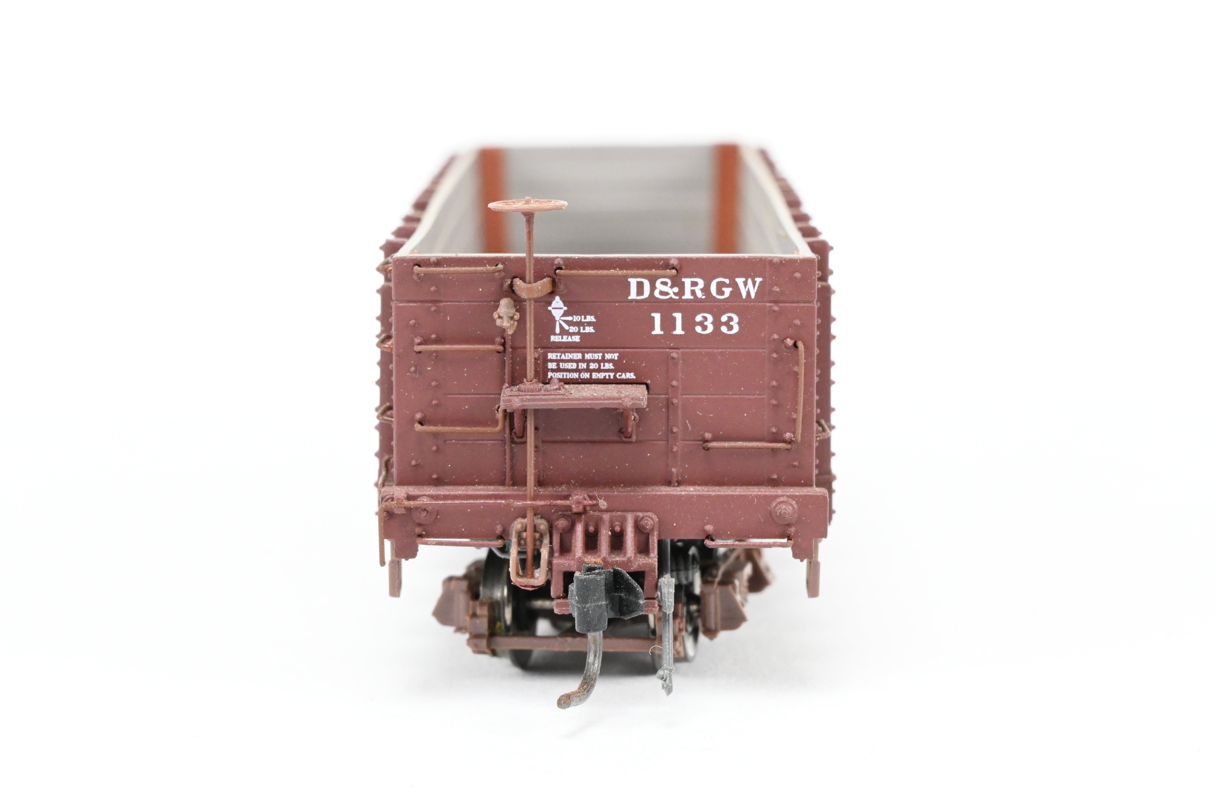 HOn3 Blackstone Models D&RGW Brown High Side Gondola No. 1133 with Flying Grande Herald