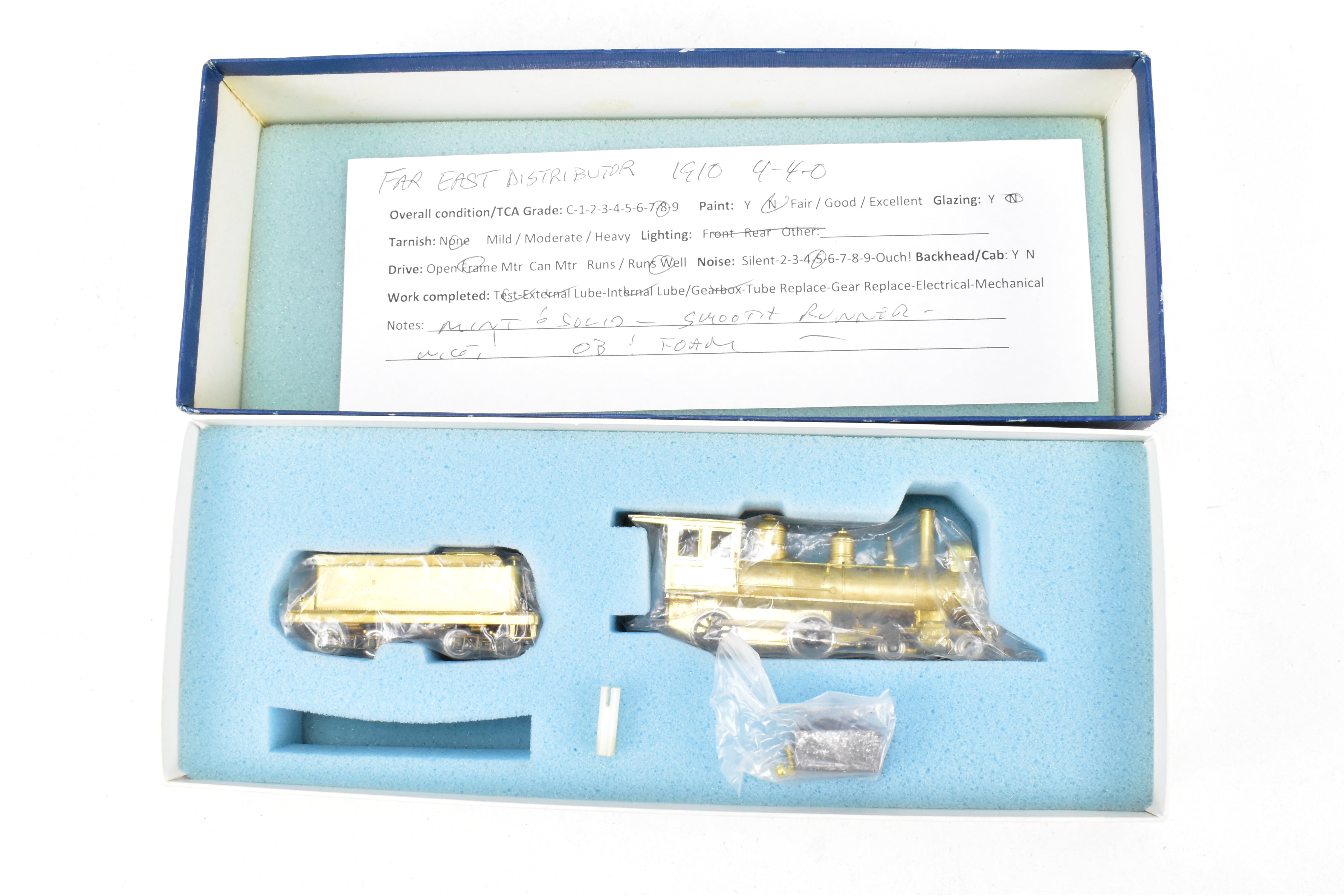 HOn3 Scale Brass Model Train - American 4-4-0 Locomotive from Far East Distributors, Spartan Series Circa 1910