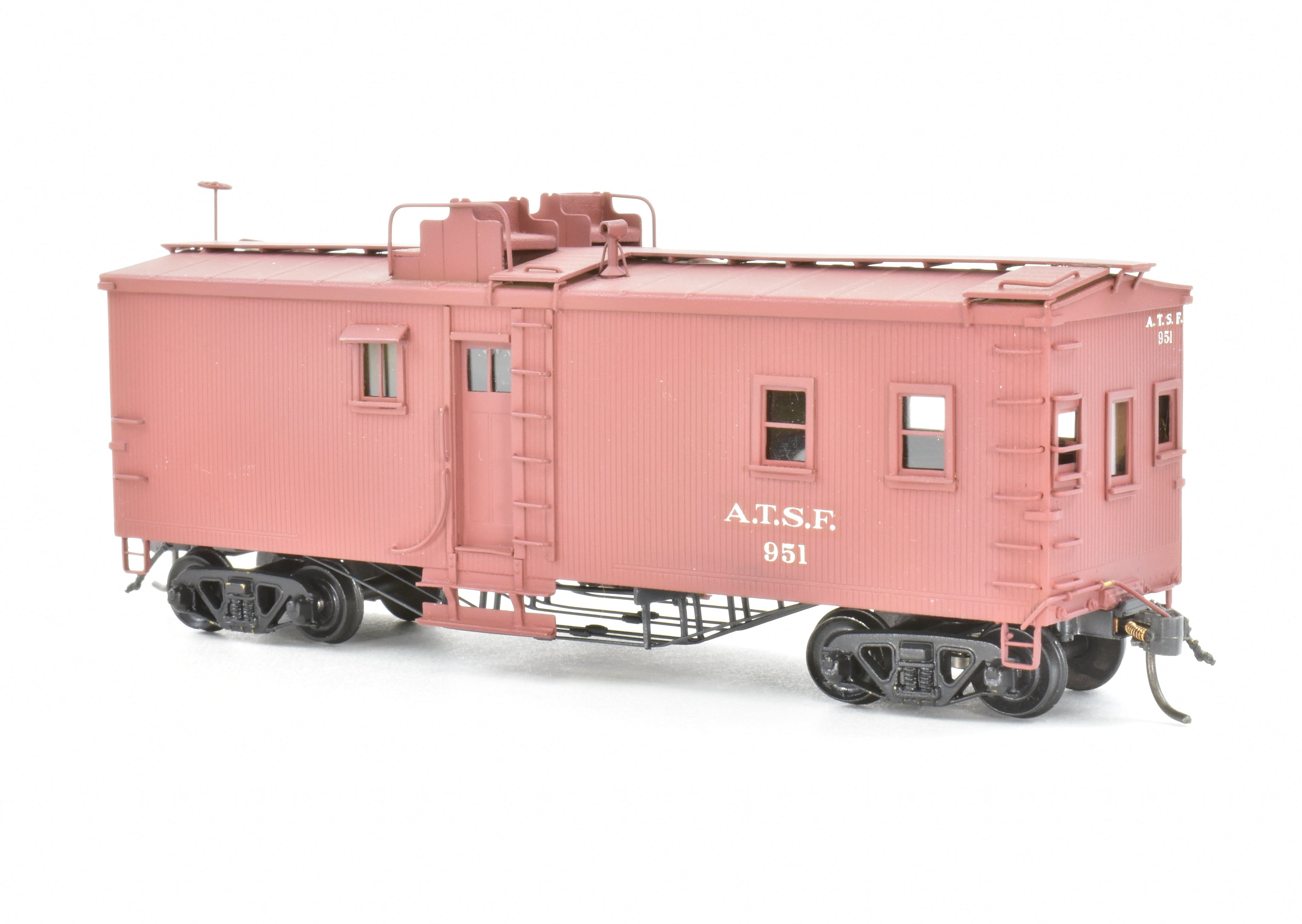 HO Scale Brass Key Imports ATSF - Santa Fe Open Air Seats Hollywood Caboose Professionally Painted Model No. 951