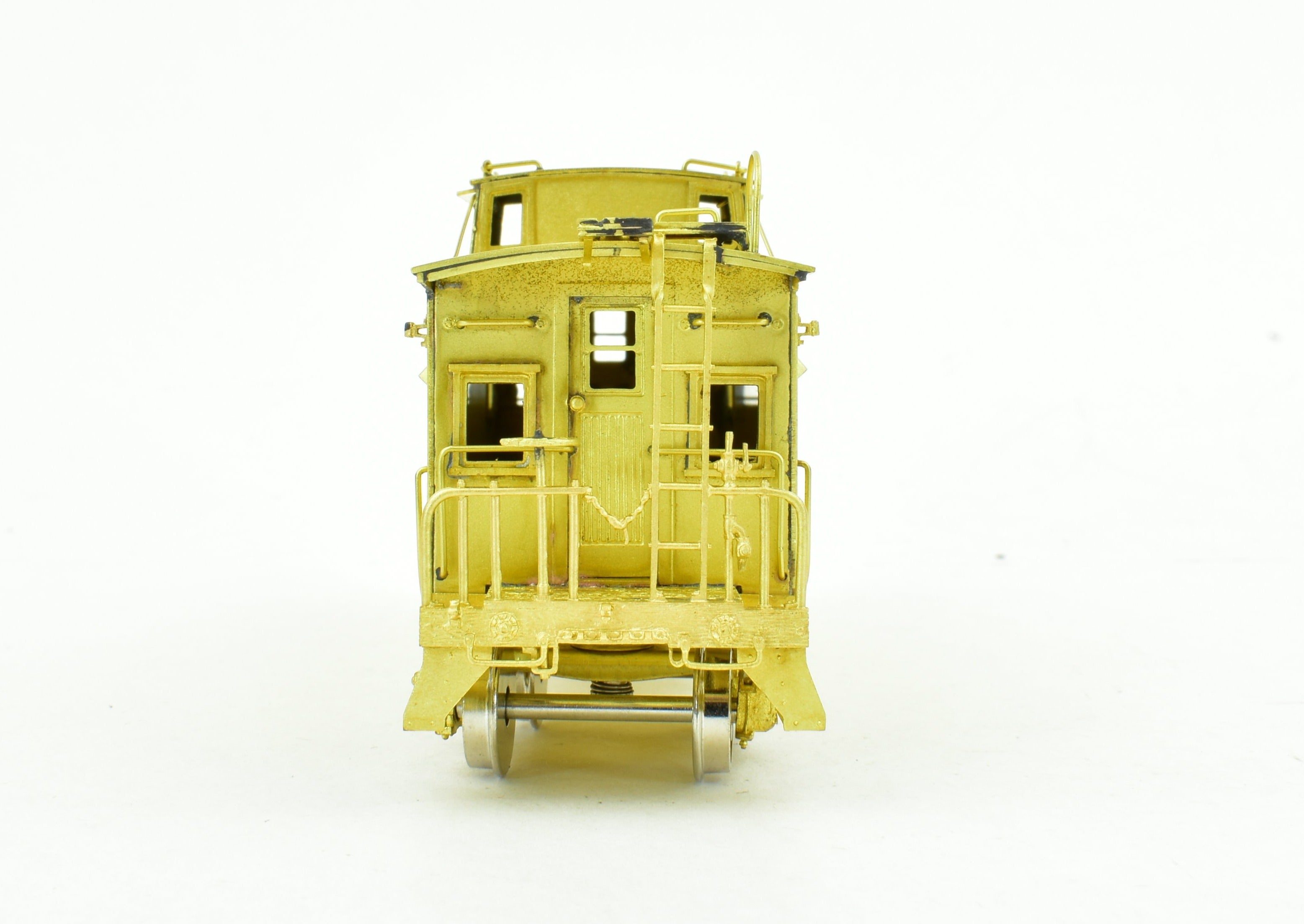 HO Scale Brass Model Train - Overland Models, Inc. (OMI) Central Railroad of New Jersey (CNJ) Plywood Caboose Equipped with Andrews Trucks
