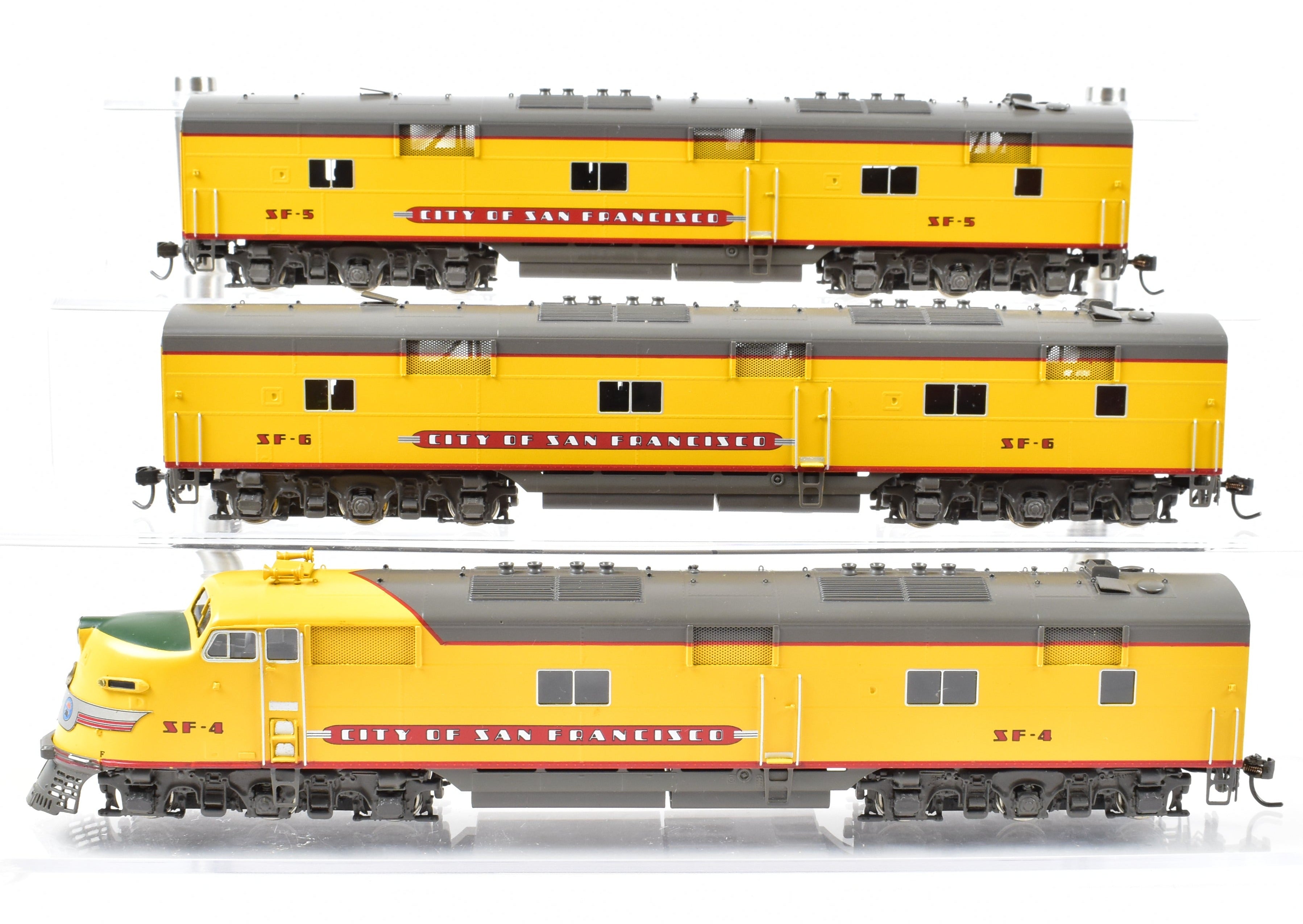 HO Scale Brass Consist of Challenger Imports Union Pacific City of San Francisco EMD E6 A/B/B Locomotive Set for Model Railroading