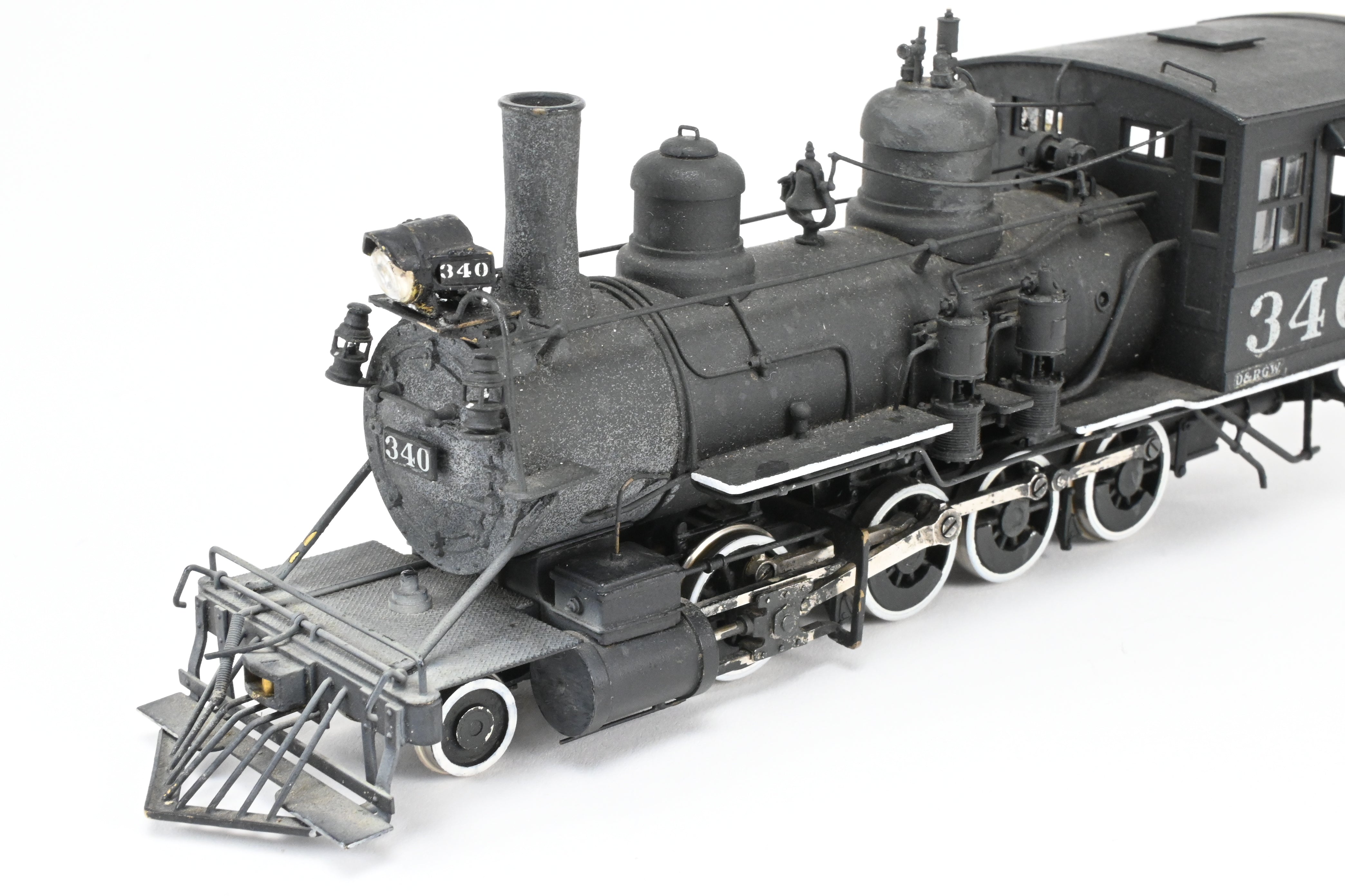 On3 Scale Brass Balboa Model Train - Denver & Rio Grande Western C-19 2-8-0 Class, Weathered CP #340 Replica