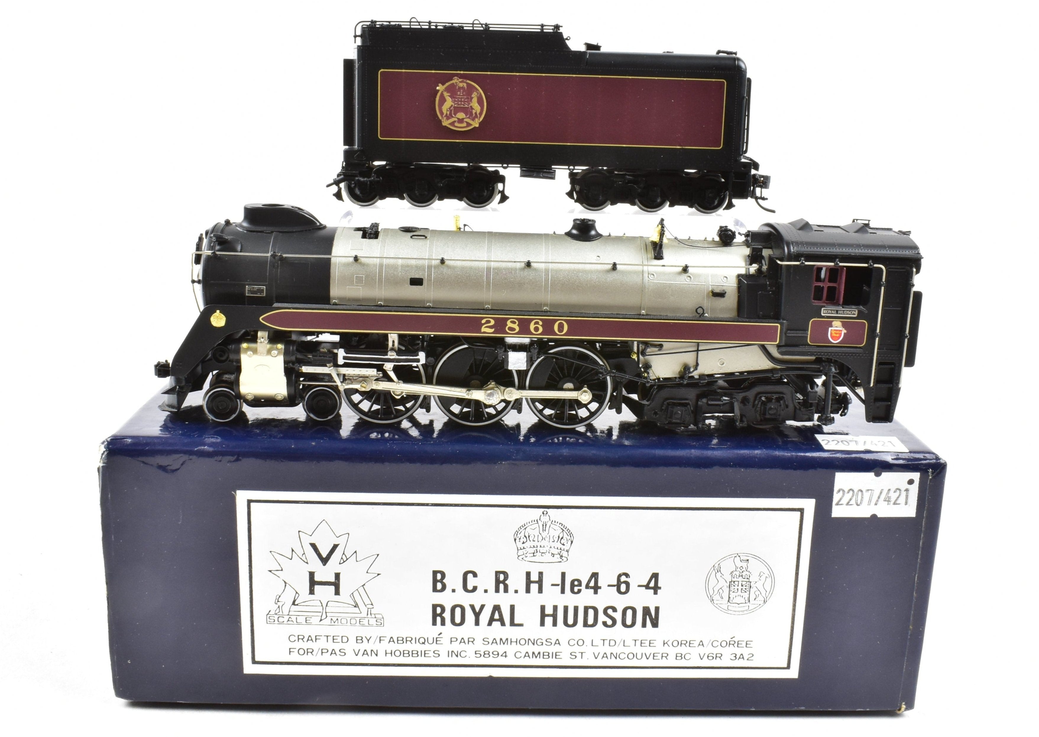 HO Scale Brass Van Hobbies British Columbia Railway 4-6-4 Class H1e Royal Hudson #2860