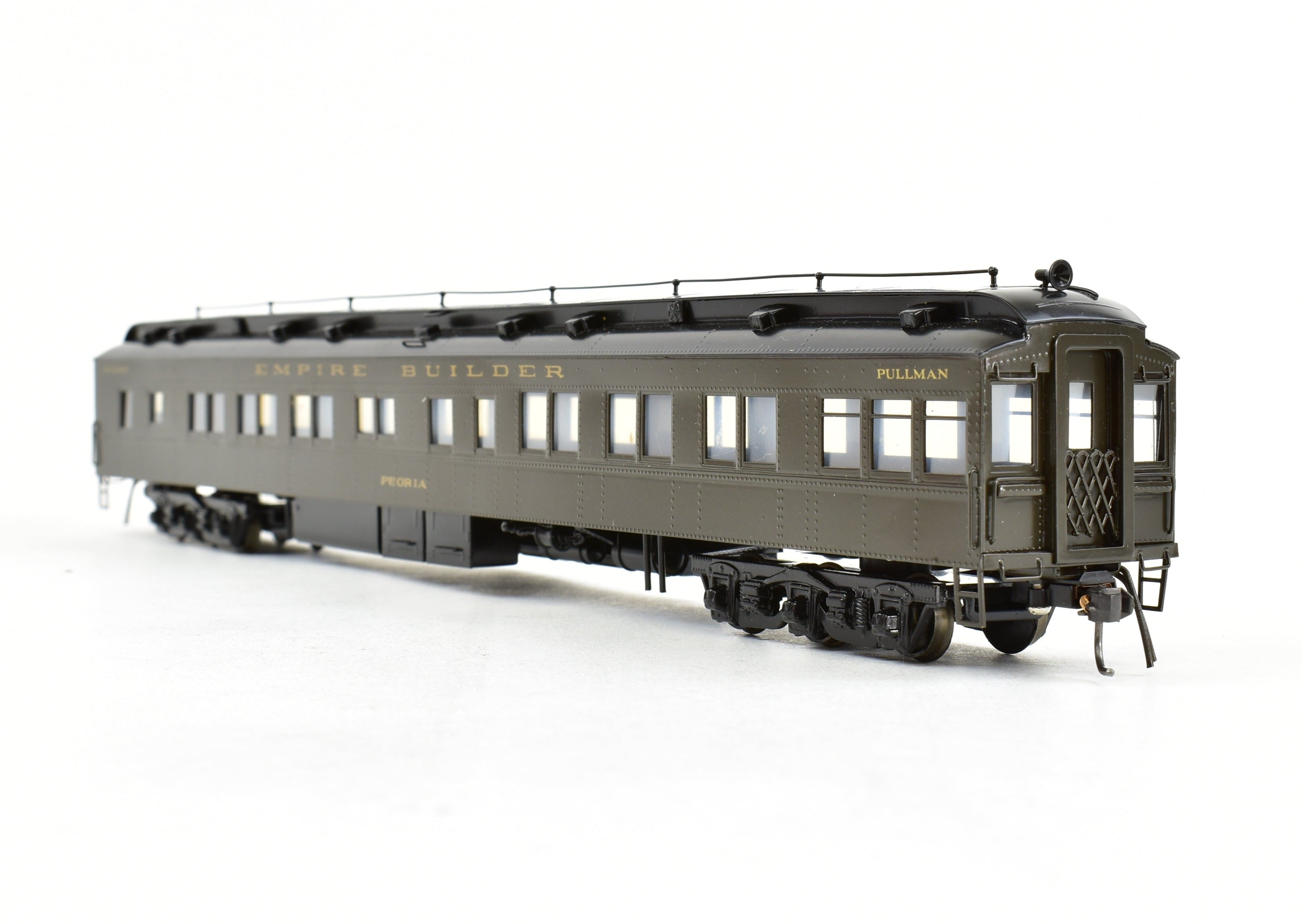 HO Scale Brass Model Train - Oriental Limited GN, Great Northern 1935 Empire Builder Observation Lounge Cars 1071 - 1075 CP Peoria