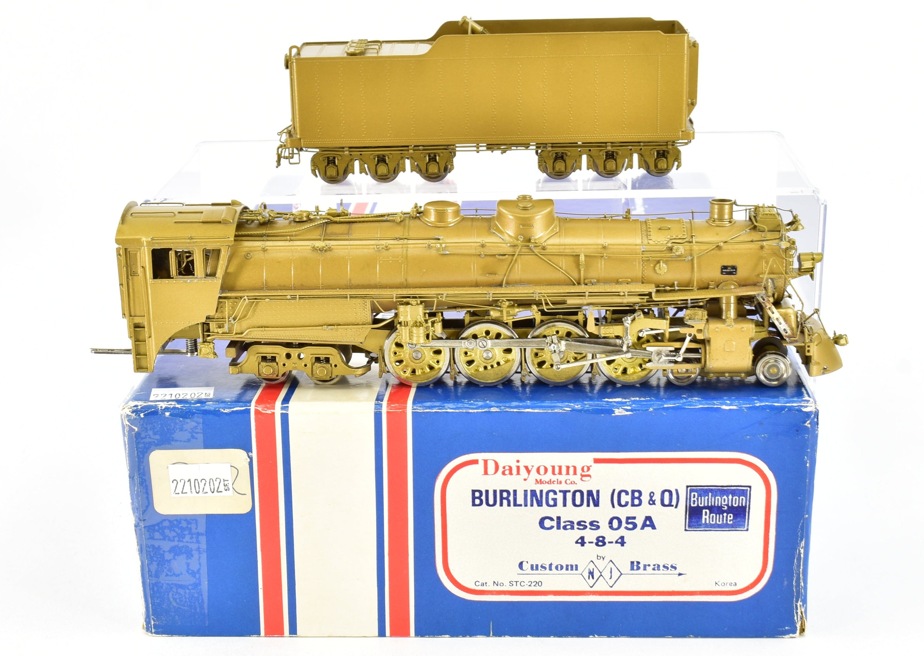 High - Quality HO Scale Brass Model Train: CON NJ Custom Brass CB&Q - Burlington Route Class O5A 4 - 8 - 4 Locomotive