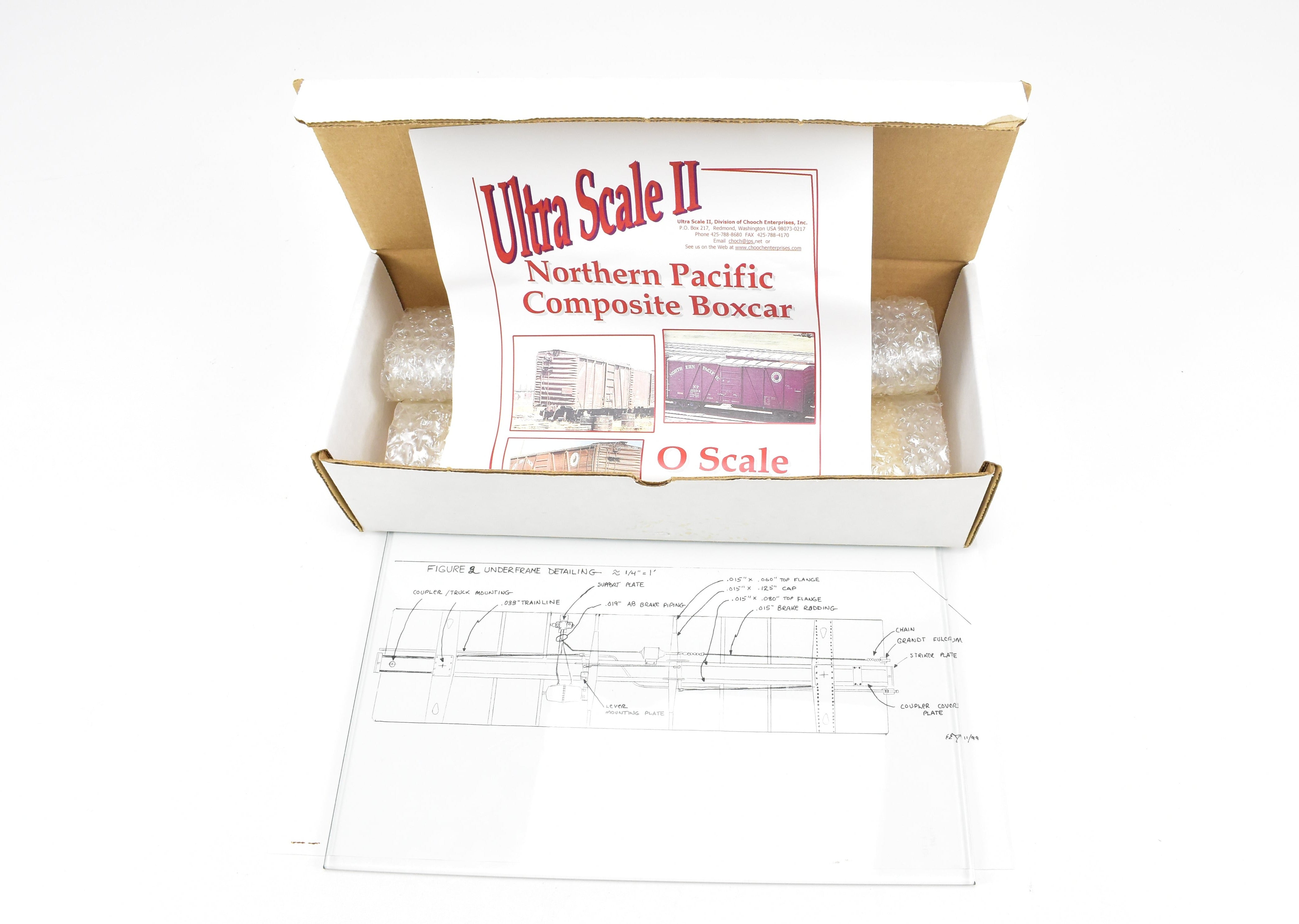 O Scale Chooch Ultra Scale II Resin Kit for NP 40' Outside Braced Box Car