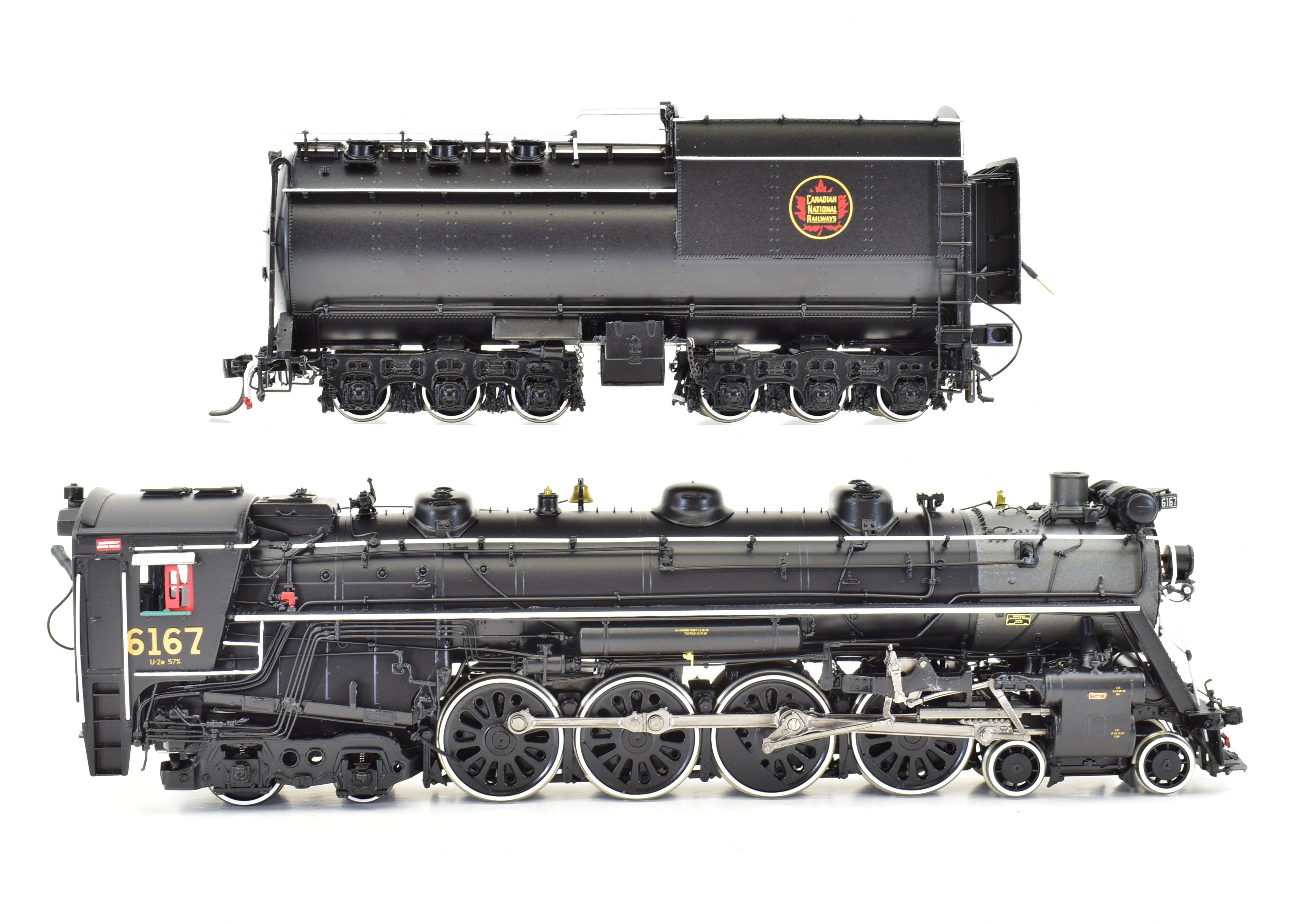 HO Scale Brass Model Train - Division Point (DVP) Canadian National Railway Class U - 2 - e 4 - 8 - 4 Steam Locomotive FP #6167