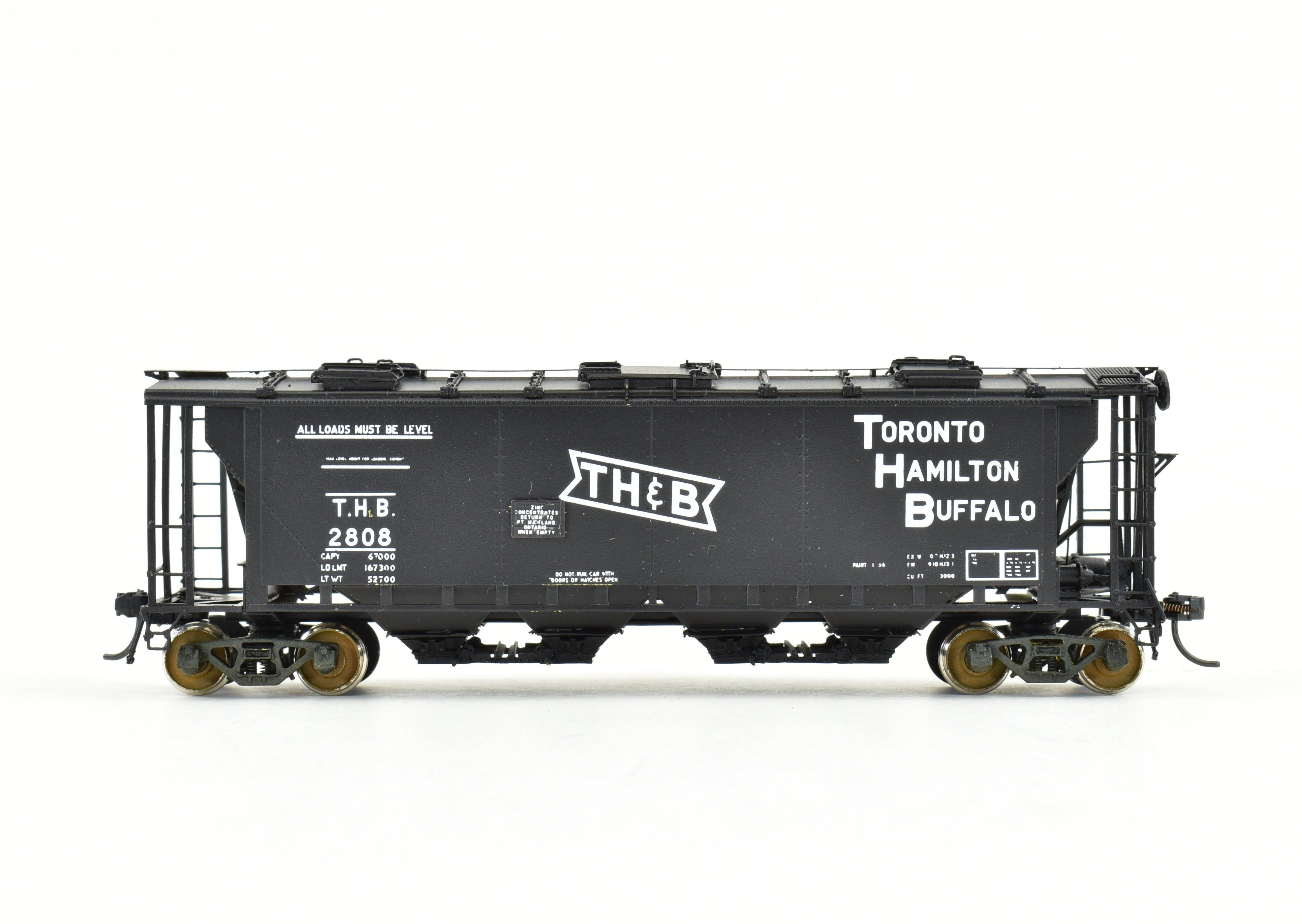 OMI HO Brass Custom Painted TH&B - CN Slab Side Covered Hopper Model