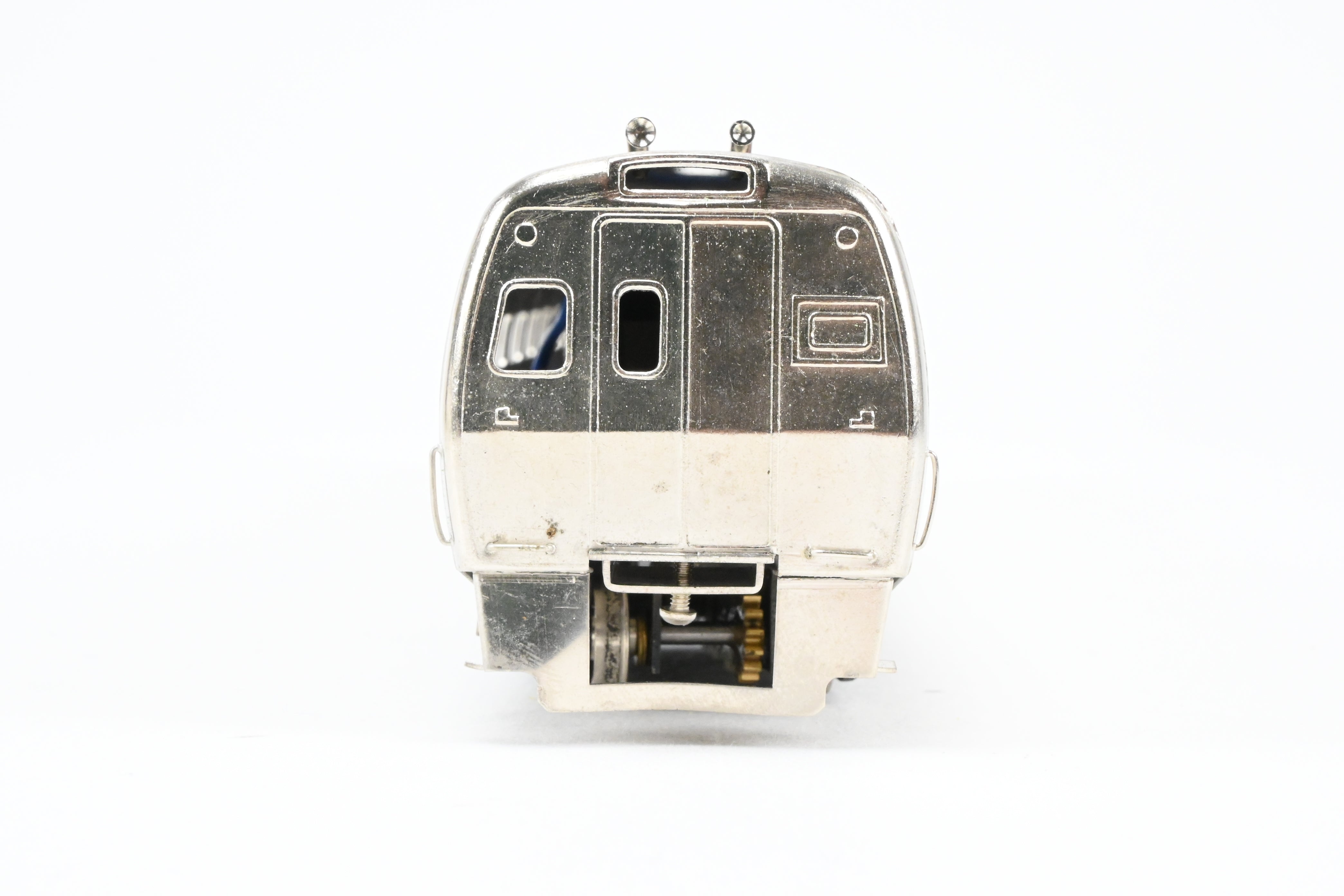 HO Scale Brass Gem Models Collectible PC - Penn Central/Amtrak Budd Metroliner 2-Car Set (1 Powered and 1 Non-Powered) with Factory Plated and Unlettered Finish