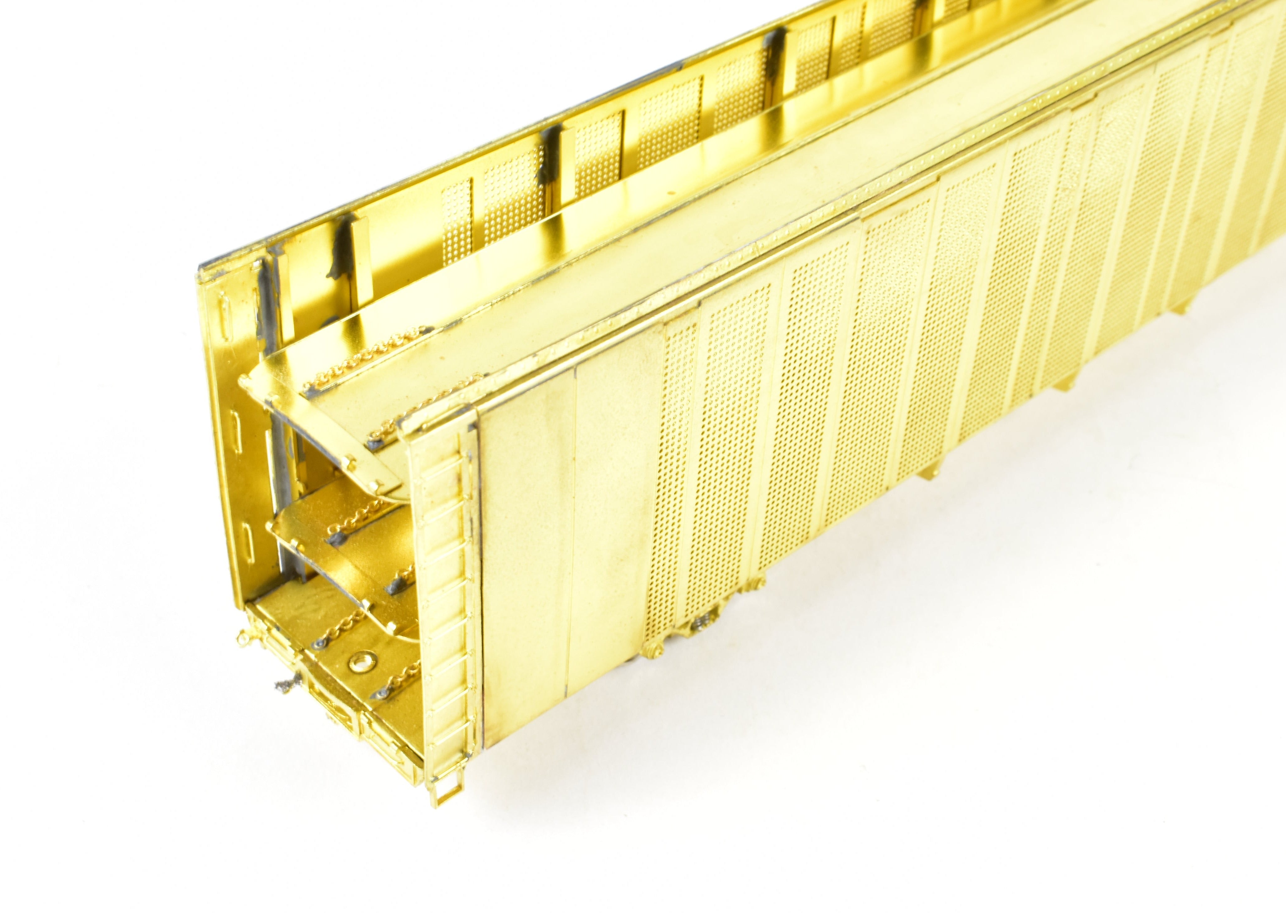 HO Scale Brass Model Safe-T-Pack Auto Rack Tri-Level with Open Top and Open Ends by Overland Models, Inc. for Various Roads including ATSF, FEC, and UP
