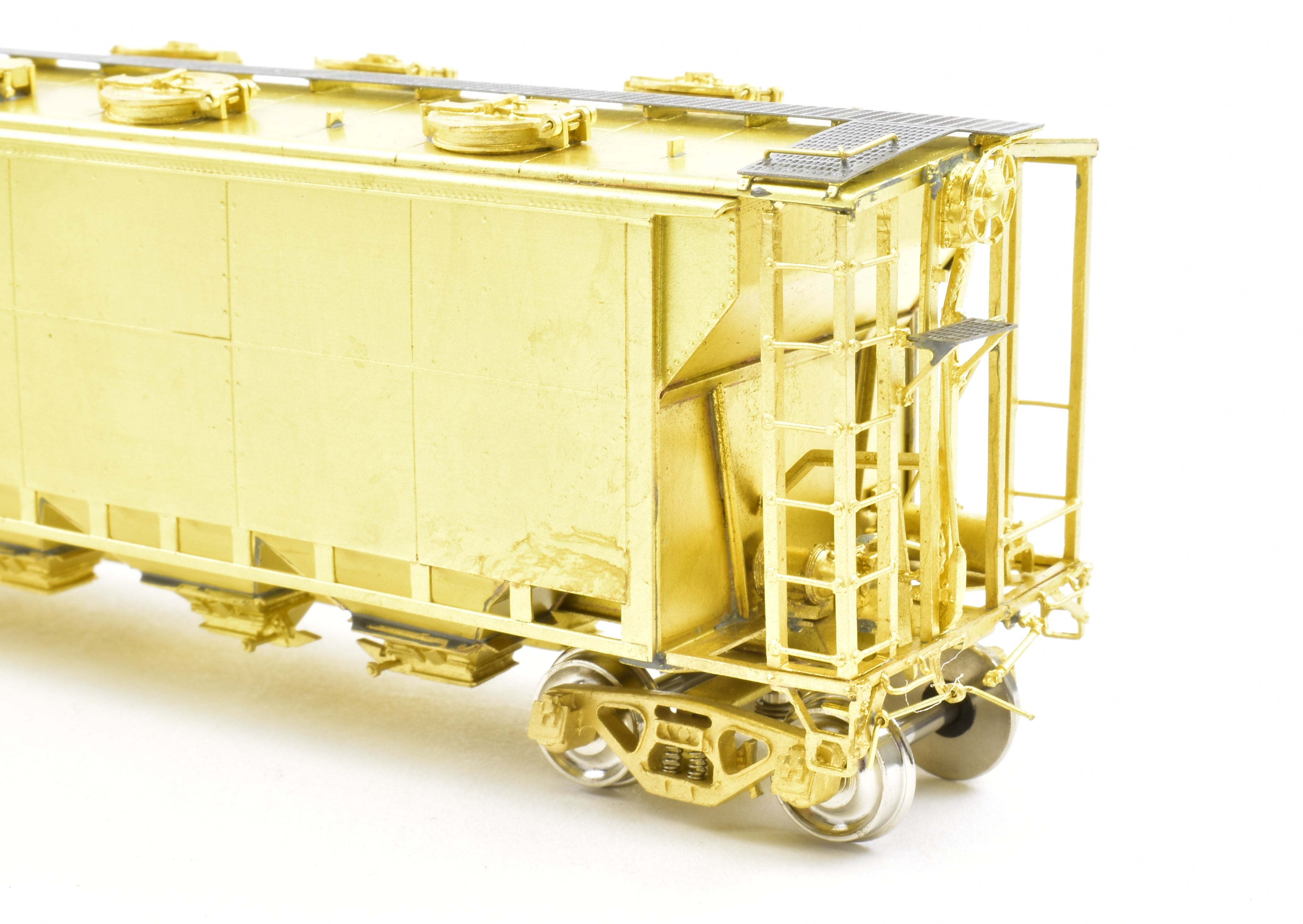 HO Scale Brass Slab Side Covered Hopper Model by Overland Models, Inc. (OMI) Representing Toronto Hamilton & Buffalo (TH&B) #2830 - 2859 Series