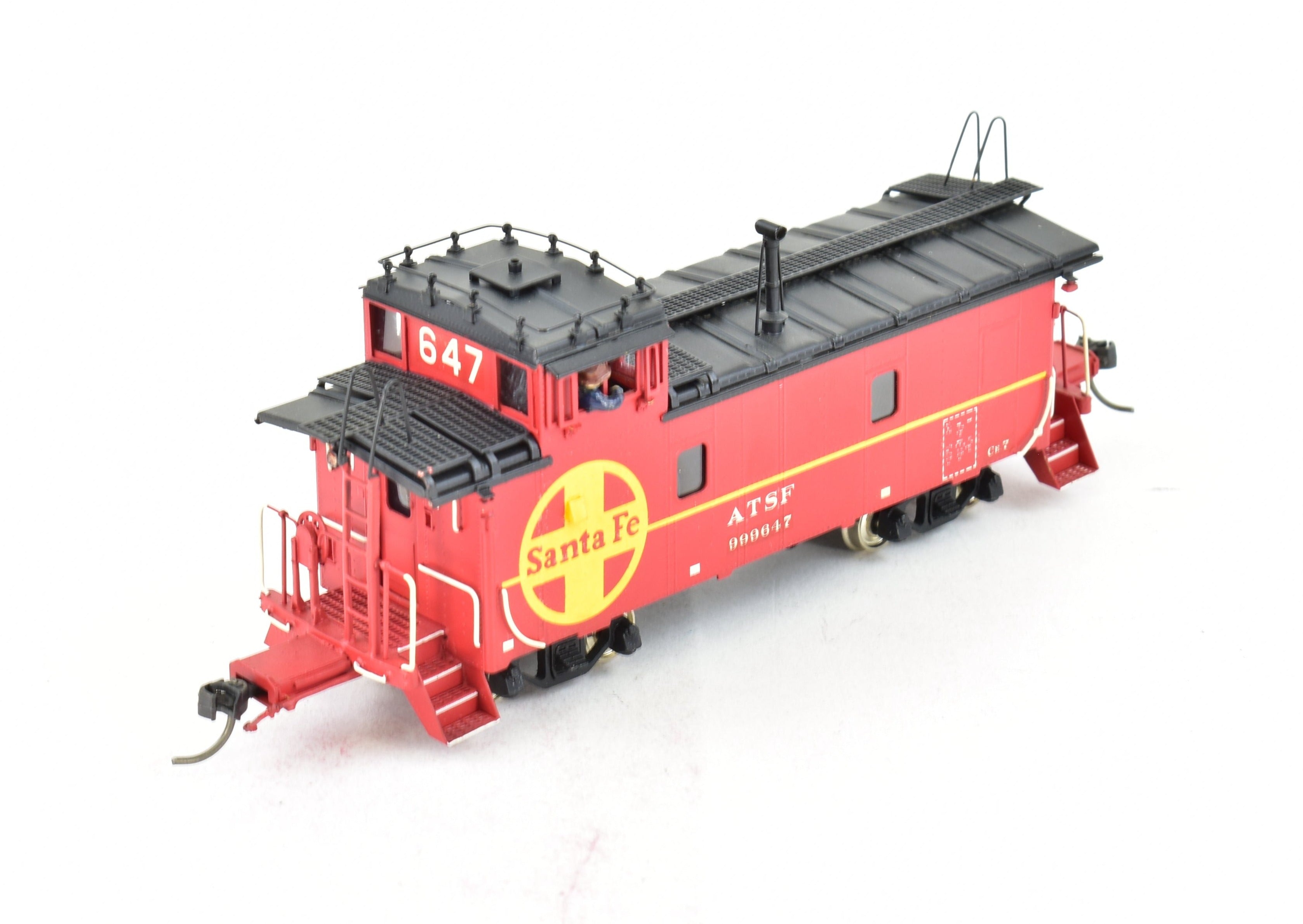 HO Scale Brass Oriental Limited ATSF - Santa Fe Modern Style Peaked Roof Caboose with Factory Painting for Model Trains
