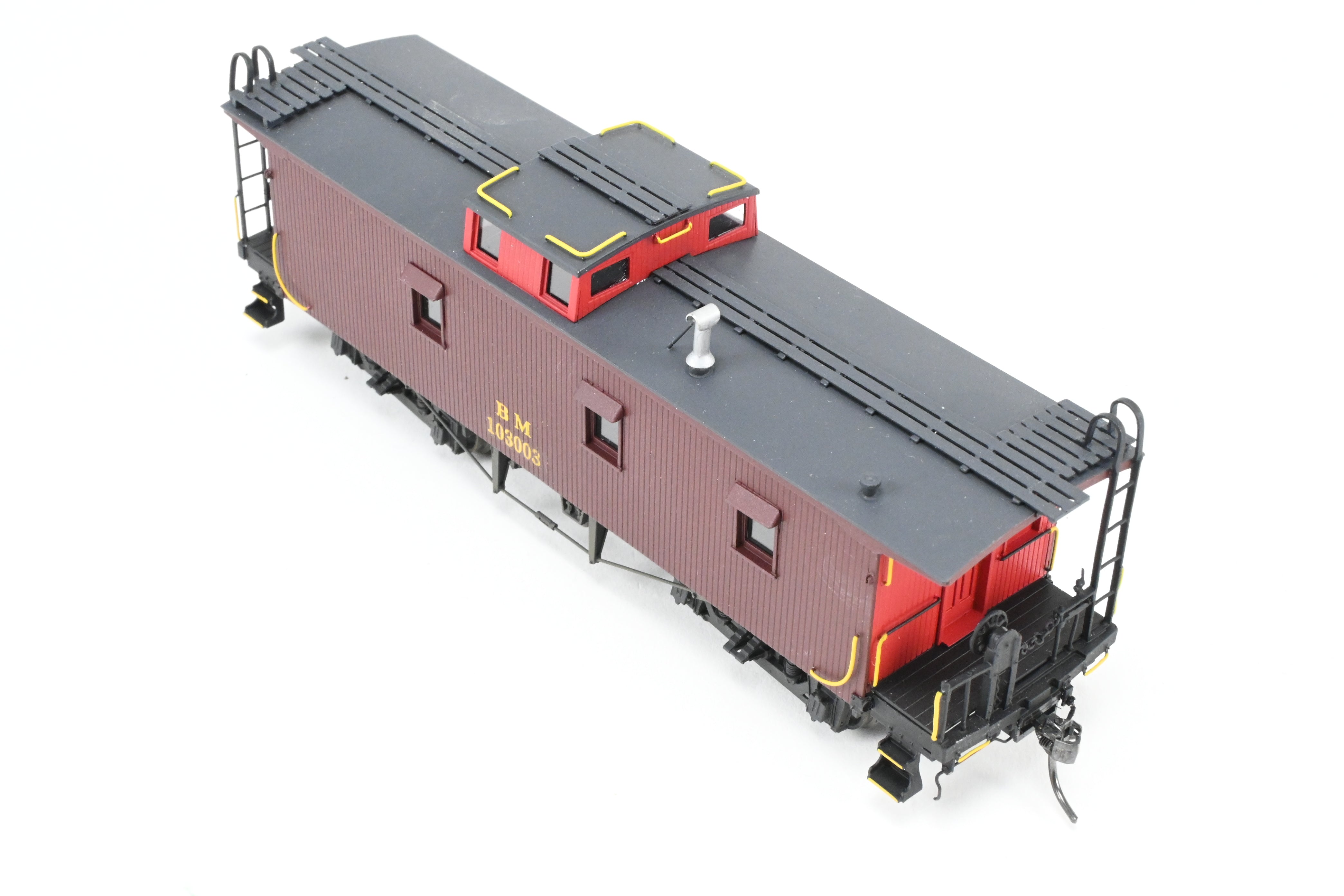 HO Scale Brass Railworks Boston & Maine Rebuilt Milk Car to Caboose Model - FP No. 103003