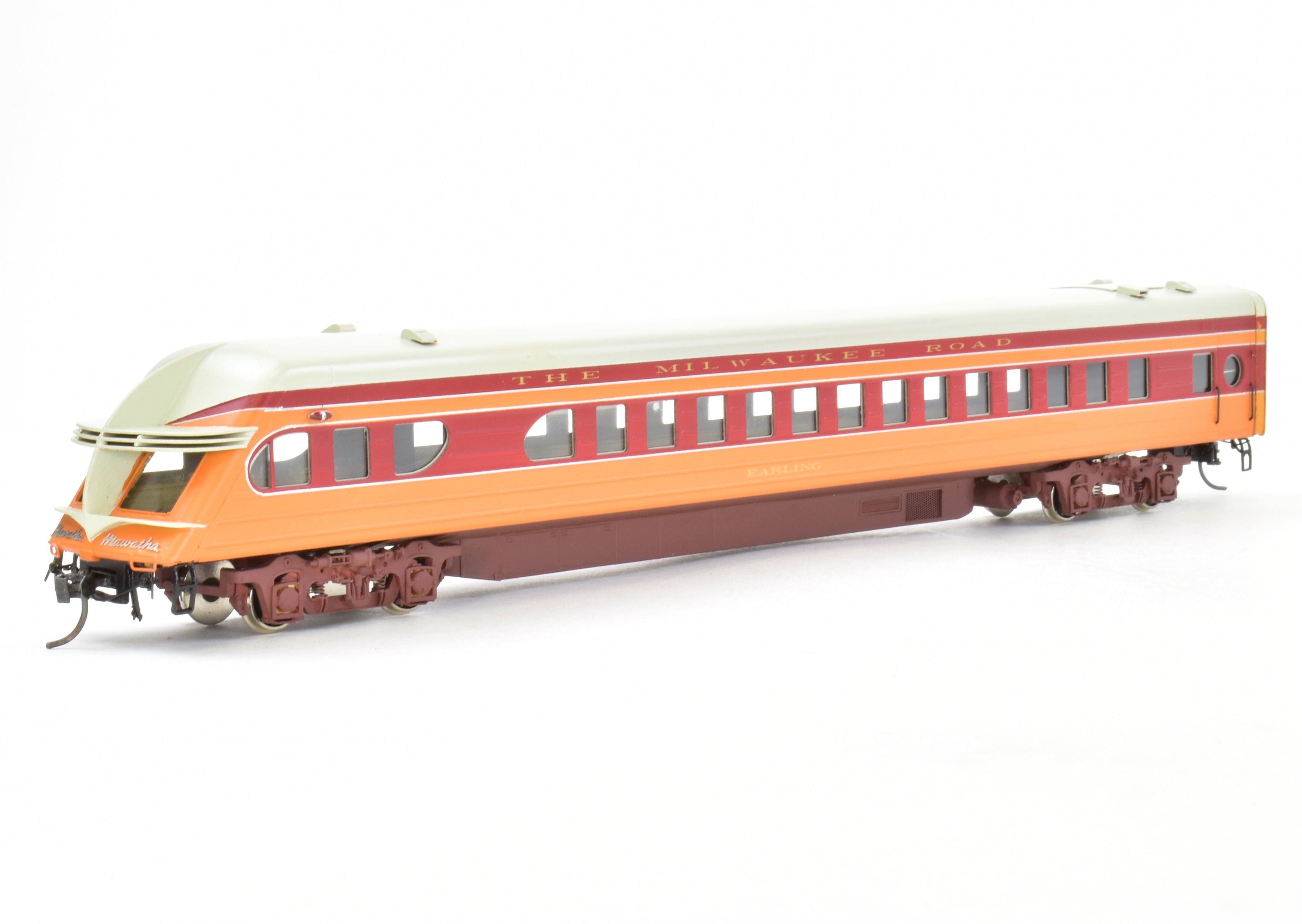 HO Scale Brass Model Train Set - Precision Scale Co. Milwaukee Road 1939 Hiawatha 9 - Car Factory - Painted Set