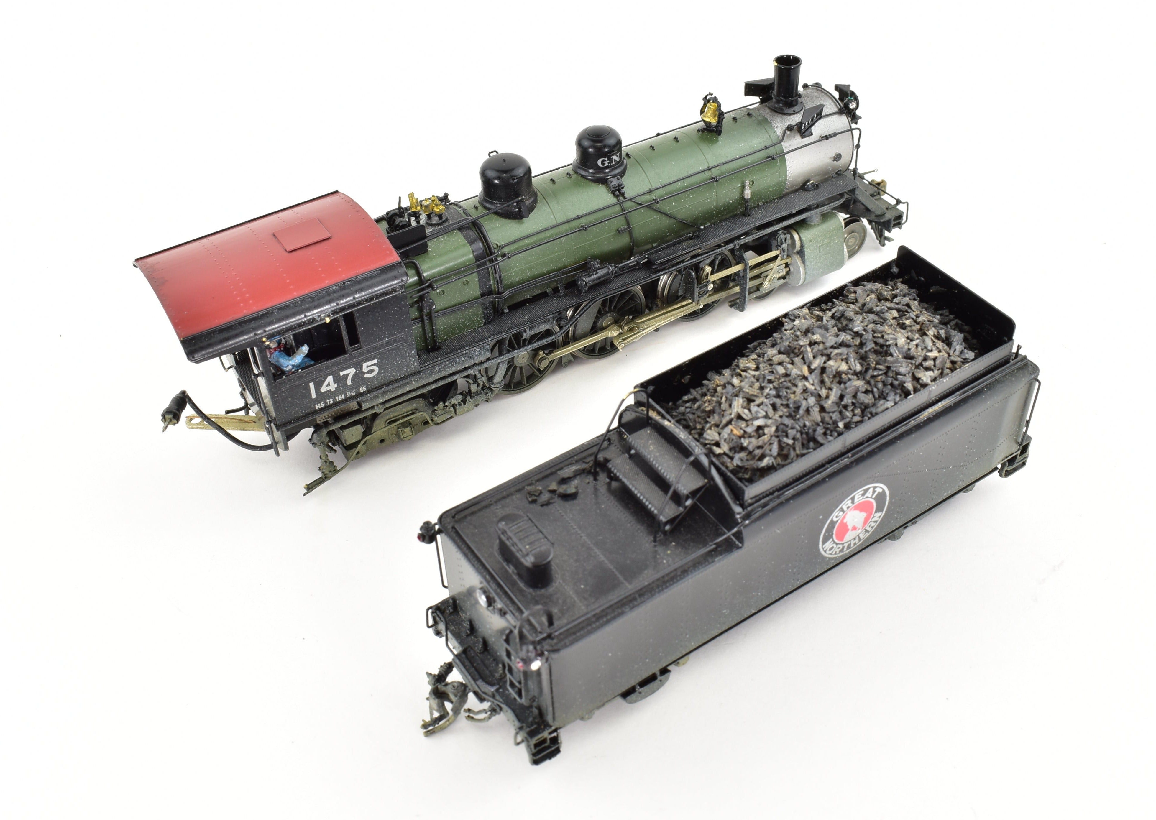HO Scale Brass Oriental Limited Great Northern 4-6-2 Class H-6 Factory-Painted Model in Glacier Park Scheme, As-Is Condition