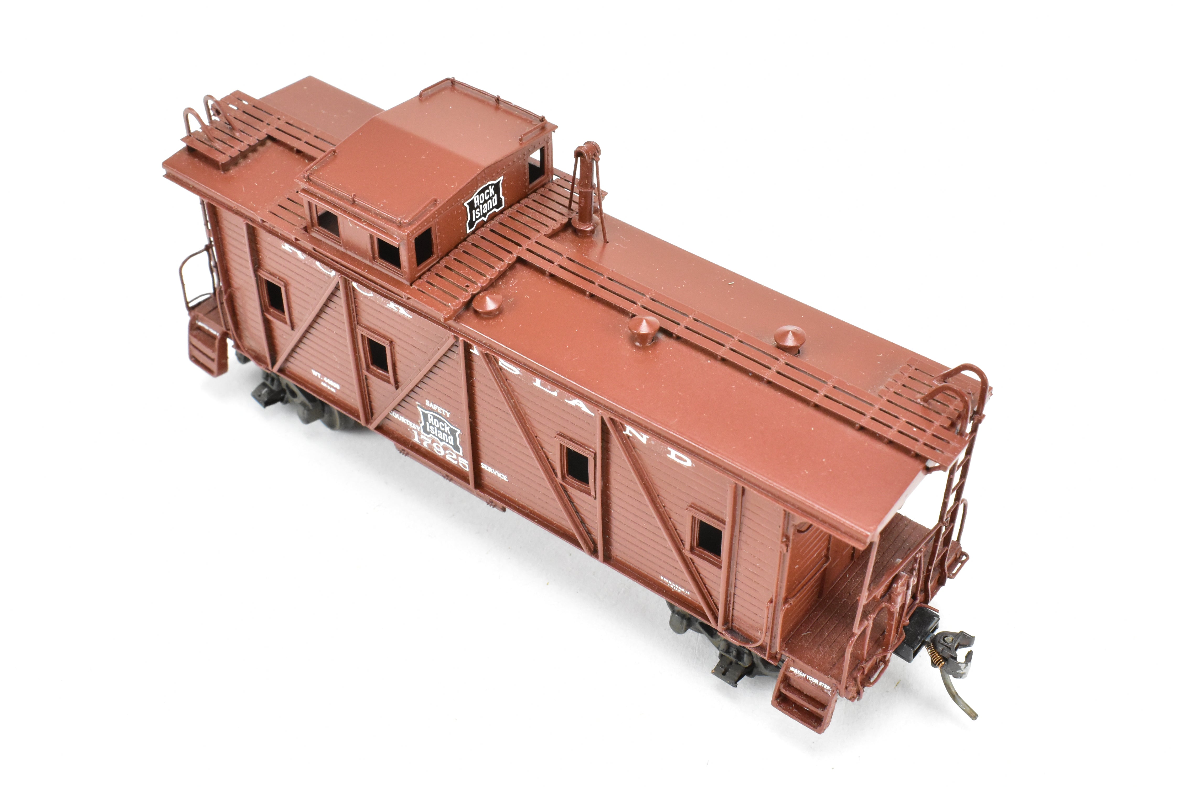 HO Scale Brass Model Train - Overland Models, Inc. (OMI) CRI&P - Rock Island Outside Braced Wood Caboose CP No.17925 with Replacement Trucks