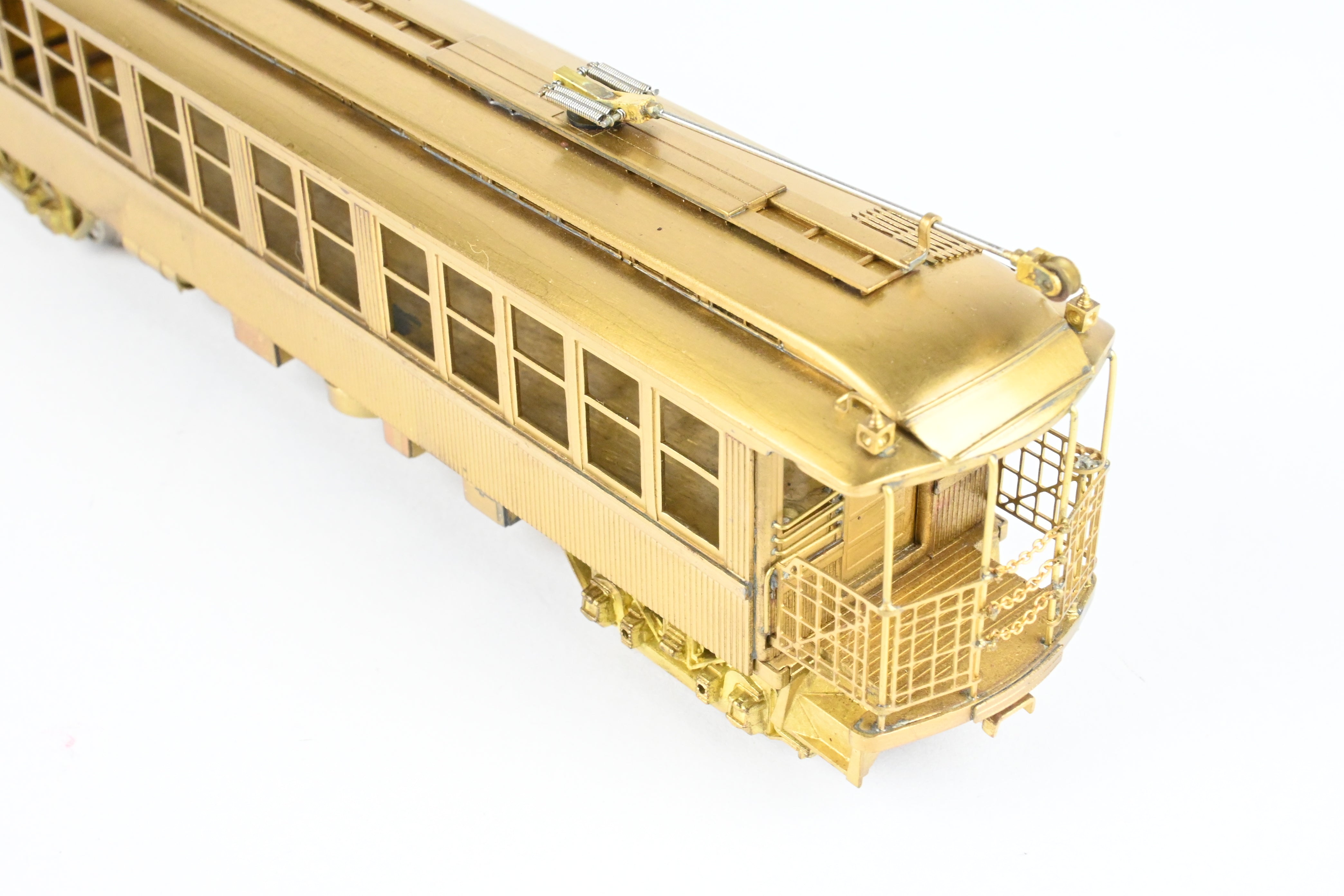 High - Quality HO Scale Brass Model Train Set by WP Car Corp. - Brooklyn Rapid Transit/Brooklyn Union Elevated 1200 Equipped with Trolley Poles
