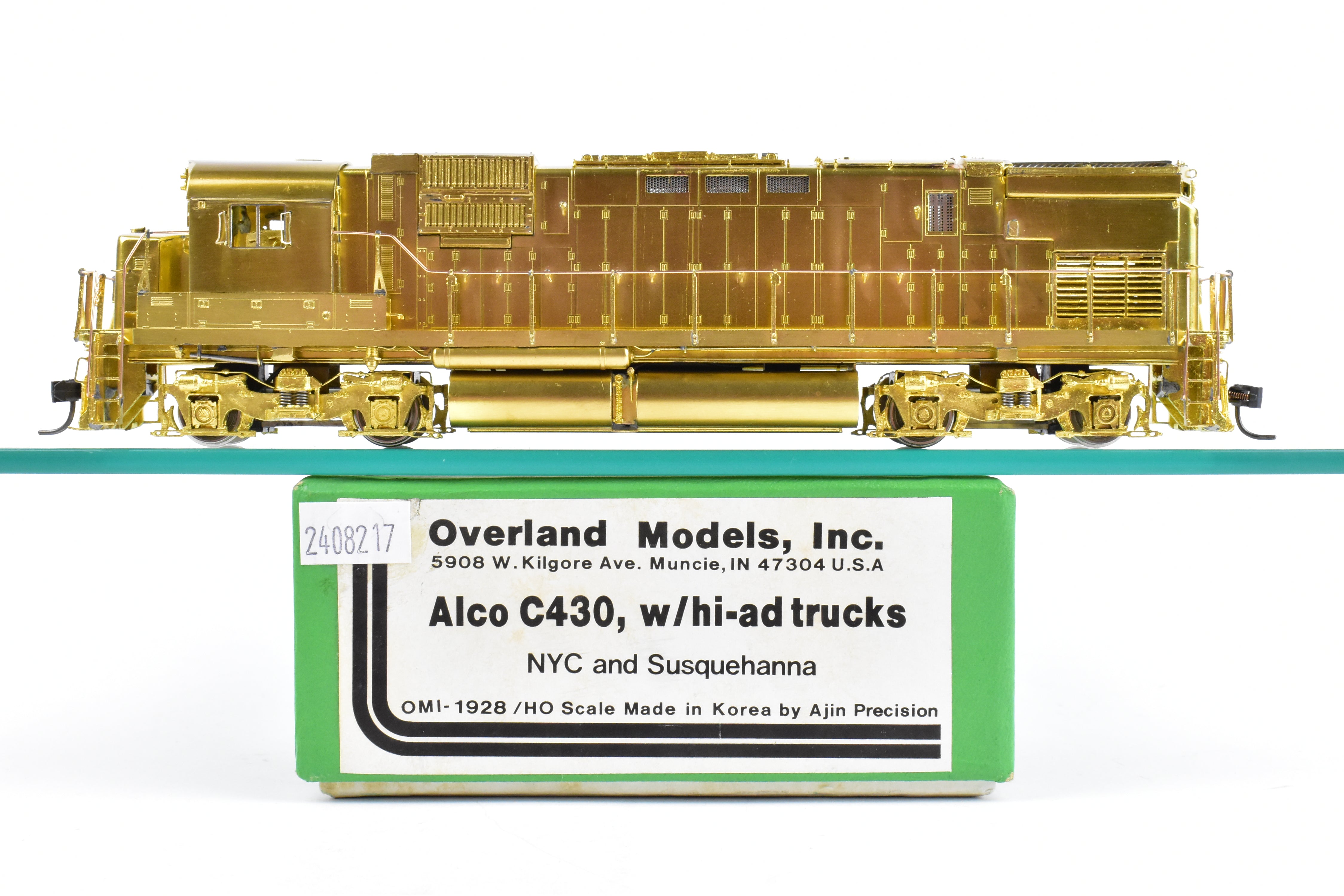 HO Scale Brass Model Train - Overland Models Inc. (OMI) ALCO C430 Locomotive with Hi - Ad Trucks, Representing New York Central (NYC) or New York Susquehanna & Western (NYS&W)