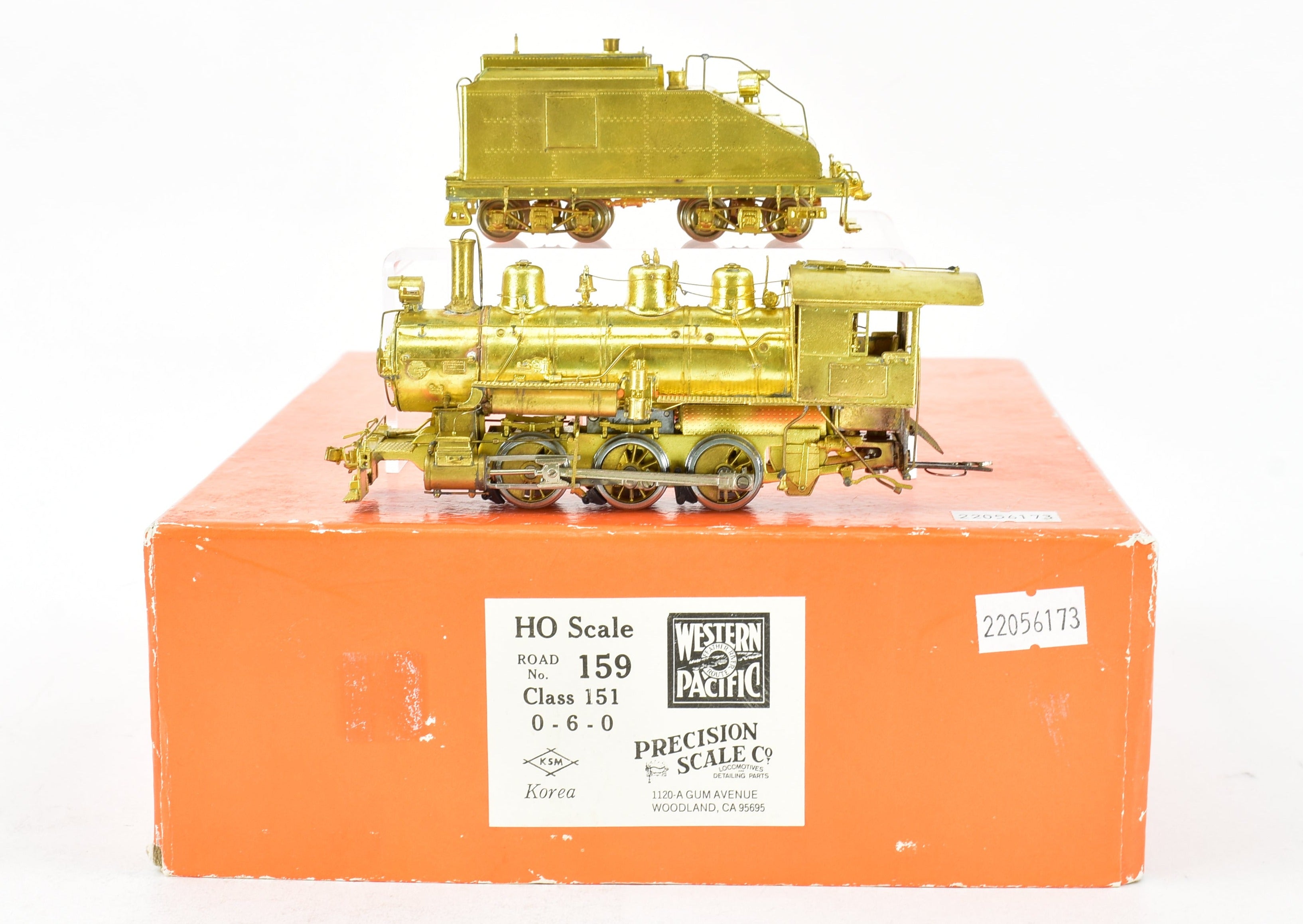 HO Scale Brass Precision Scale Co. Western Pacific Class 151 0-6-0 #159 Model Train by Korea Scale Models (KSM)