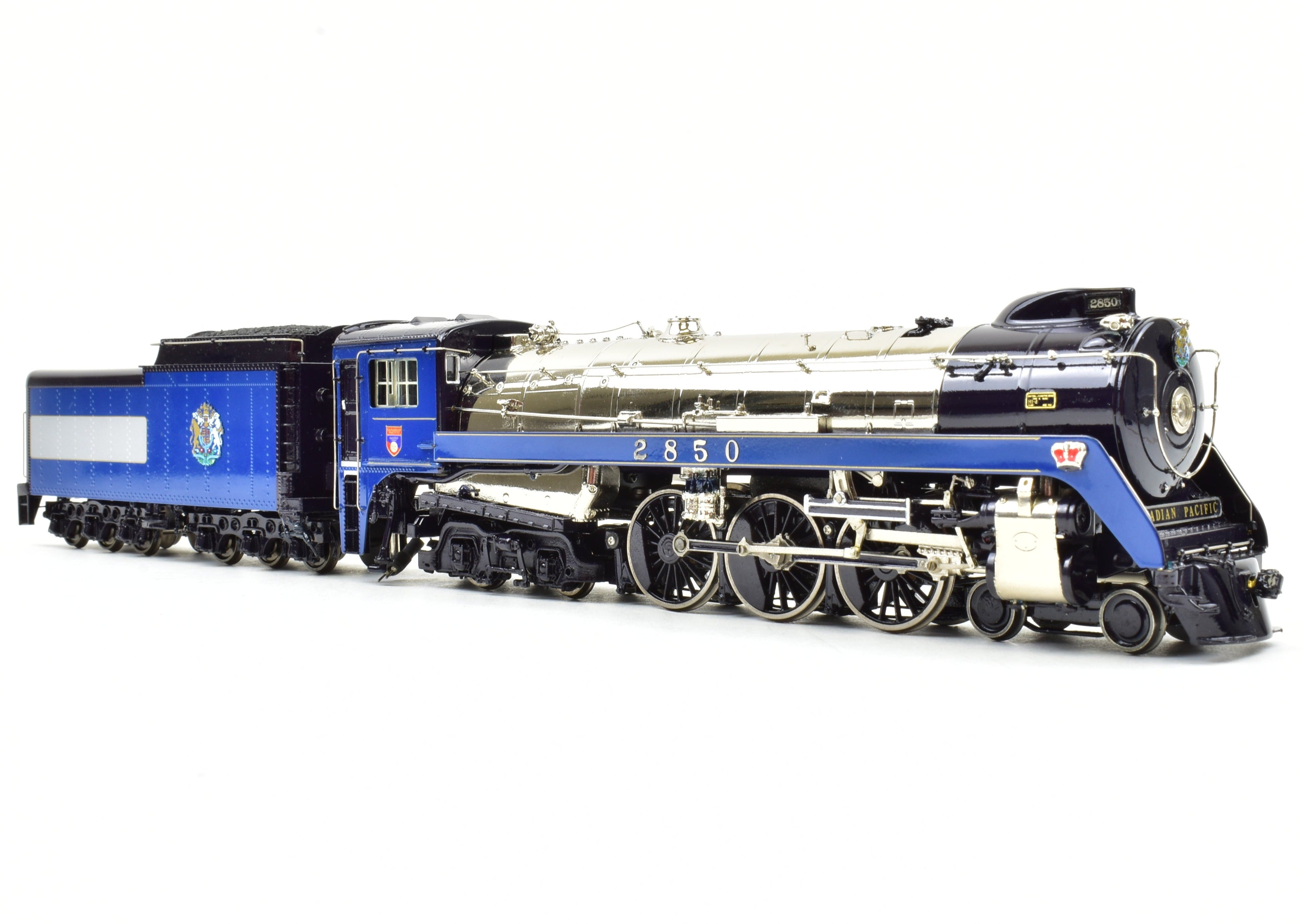 HO Scale Brass Model Train - Van Hobbies CPR Canadian Pacific Railway 4-6-4 Class H1d Royal Hudson 1939 Royal Service Locomotive with Factory Painted Road Number 2850