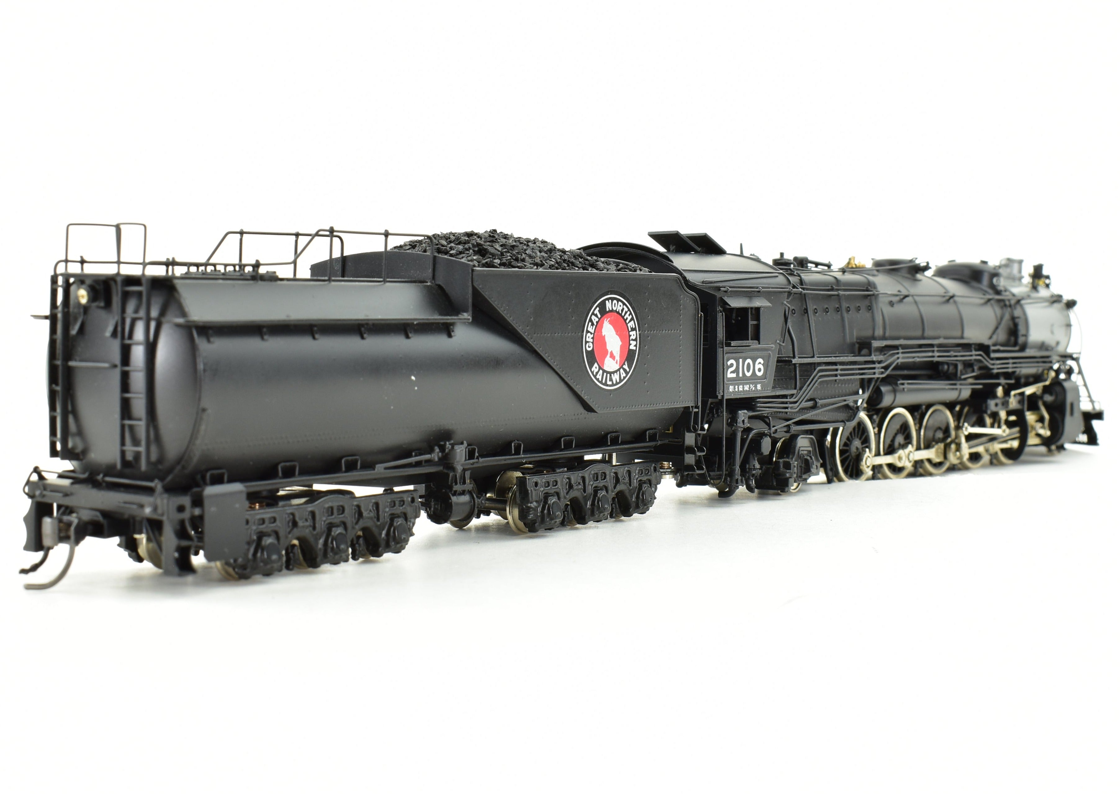 High - Quality HO Scale Brass Model Train CON PFM - Tenshodo GN - Great Northern 2 - 10 - 2 Class Q - 1 Factory - Painted Model from 1984 Production Run