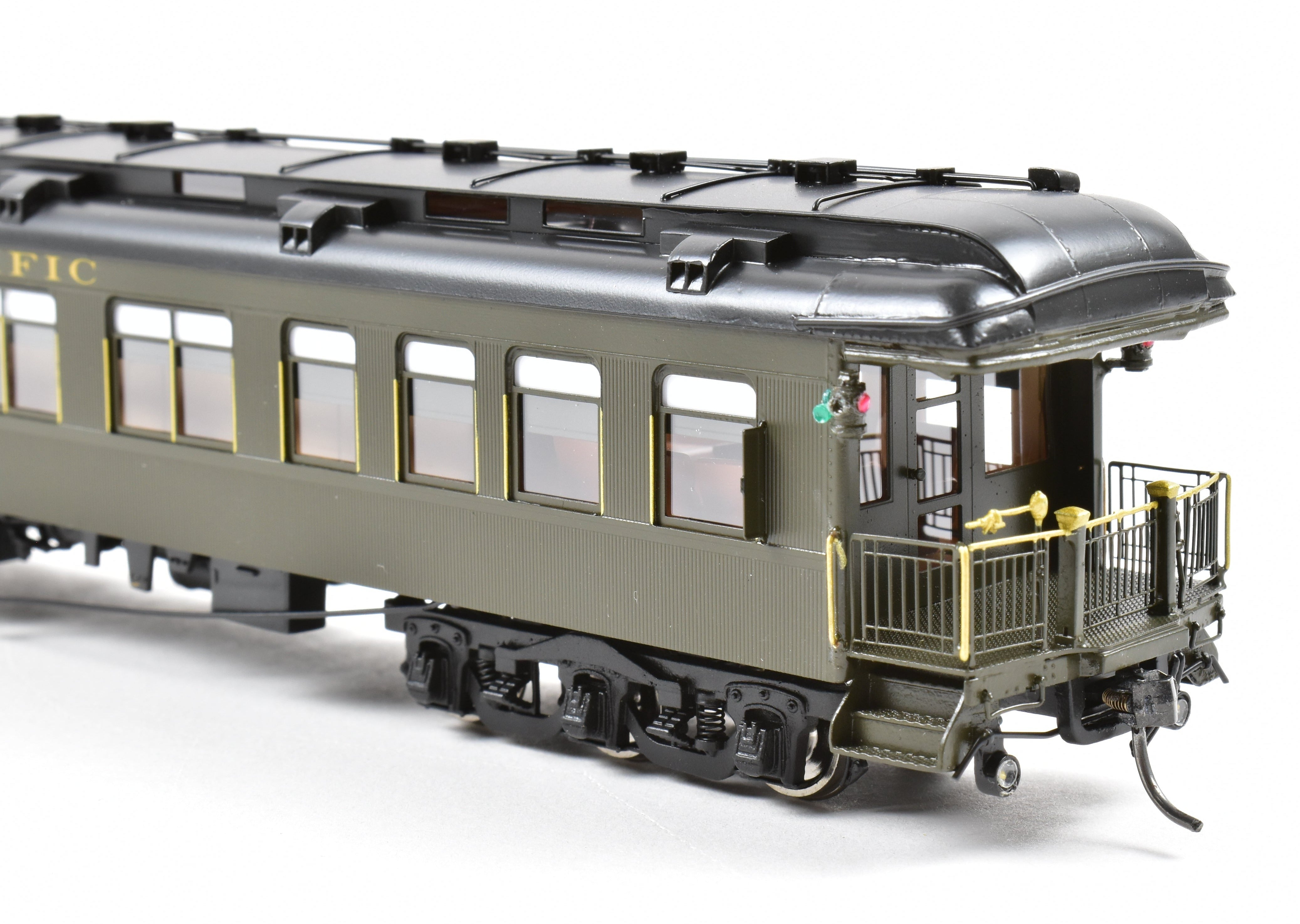 High - Quality HO Scale New Brass Model of North Bank Line Western Pacific Business Car #01 in Pullman Green