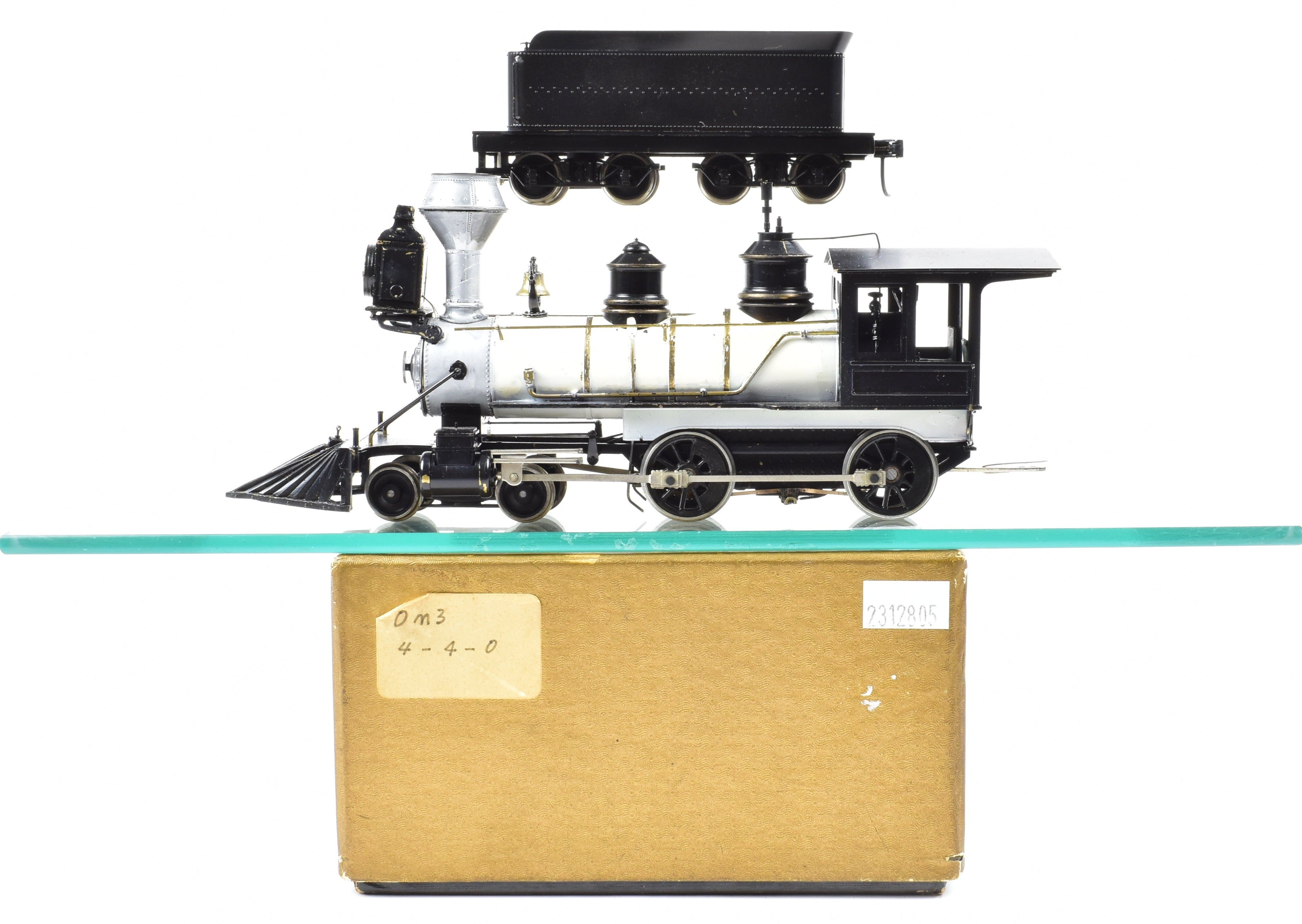 On3 Scale Brass Model Train - Northwest Short Line (NWSL) Baldwin 4-4-0 Locomotive with Custom Detailing and Painting (AS-IS Condition)