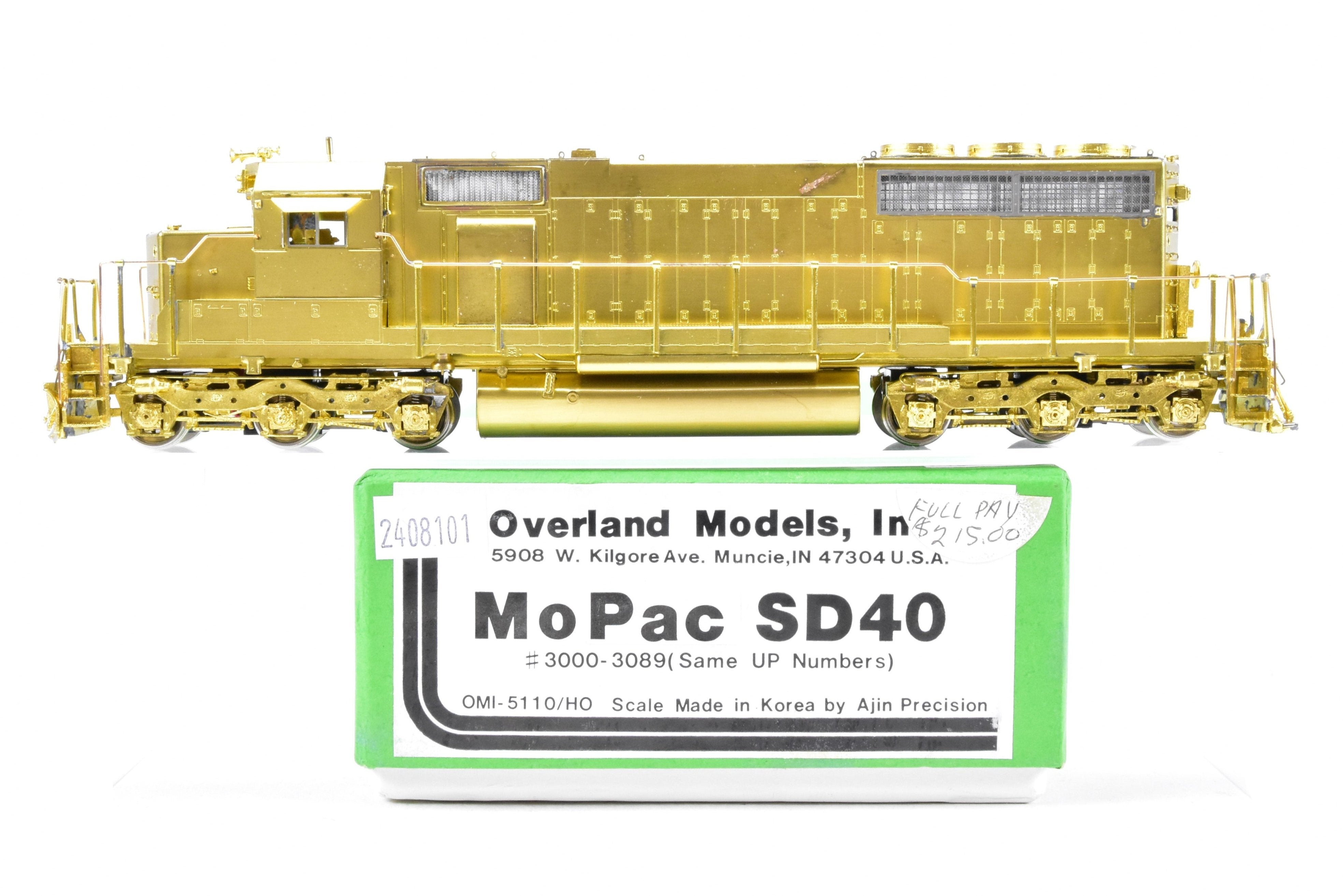 HO Scale Brass Missouri Pacific EMD SD40 #3000 - 3089 by Overland Models Inc
