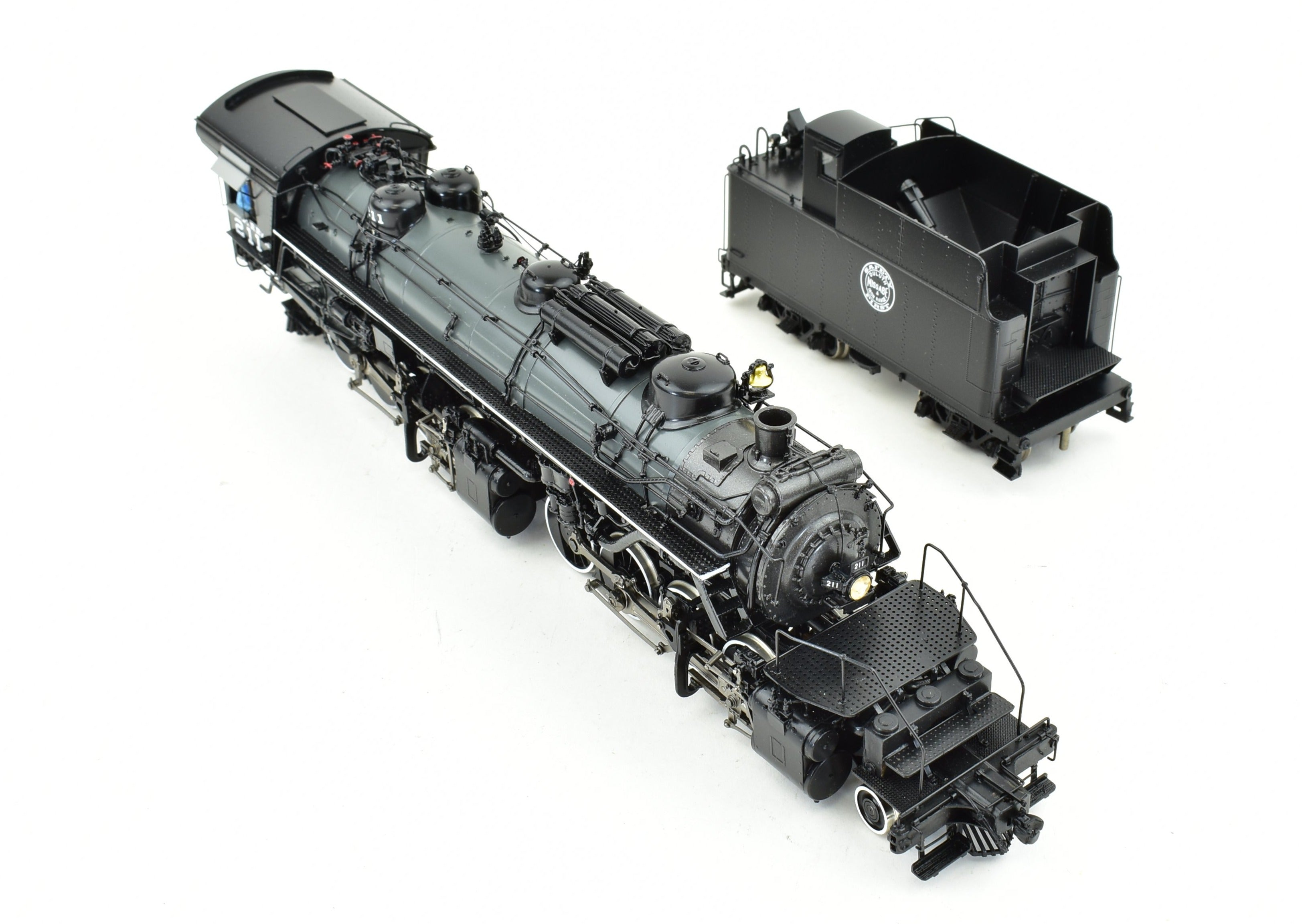 HO Scale Brass Steam Locomotive - Division Point (DVP) Duluth Missabe & Iron Range Class M - 2s 2 - 8 - 8 - 2 #211 with Grey Boiler Scheme and Factory Painted Finish