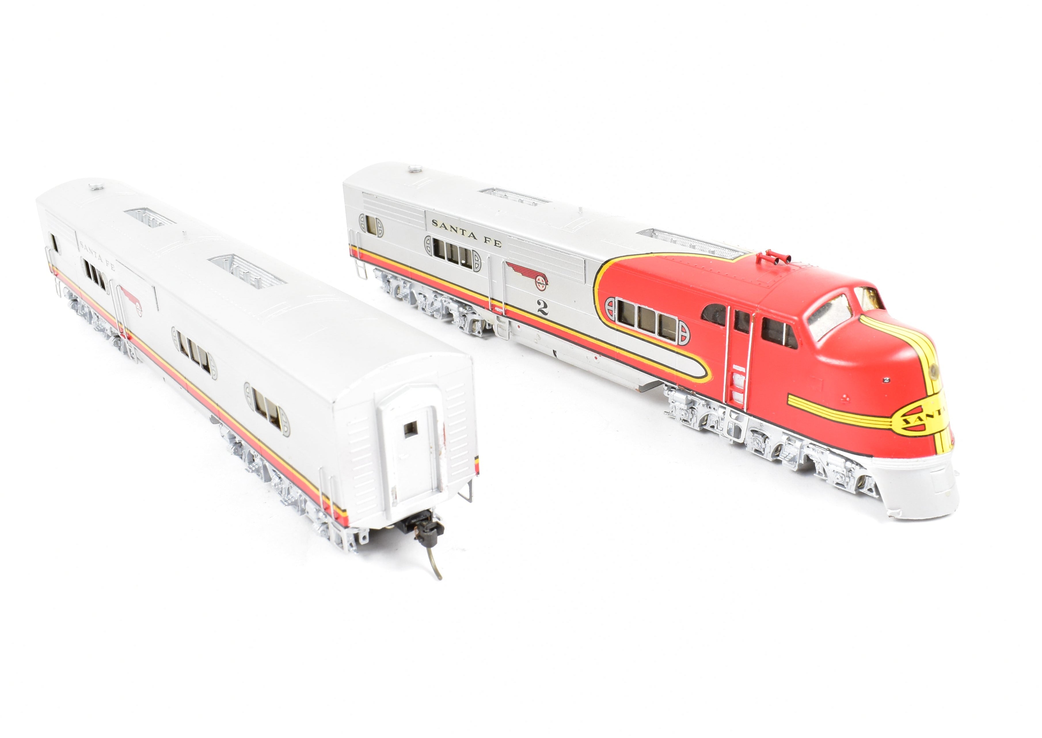 HO Scale Brass Hallmark Model Train Sets - ATSF Santa Fe EMC E - 1 A/B Powered Set with Upgraded Drives and Custom Painting