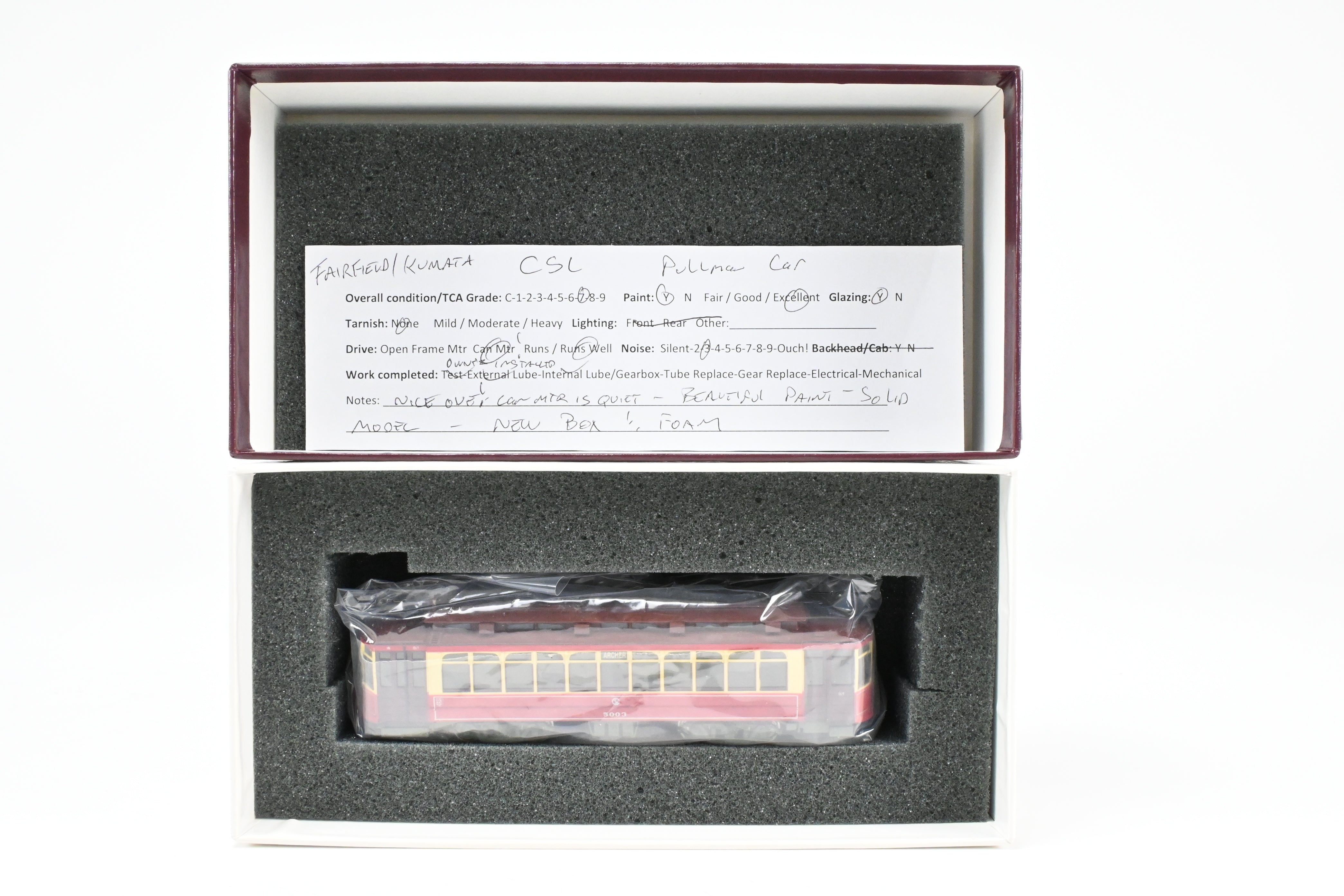 HO Scale Brass Fairfield 343 CSL Chicago Surface Lines Custom Painted Pullman Car No. 5003