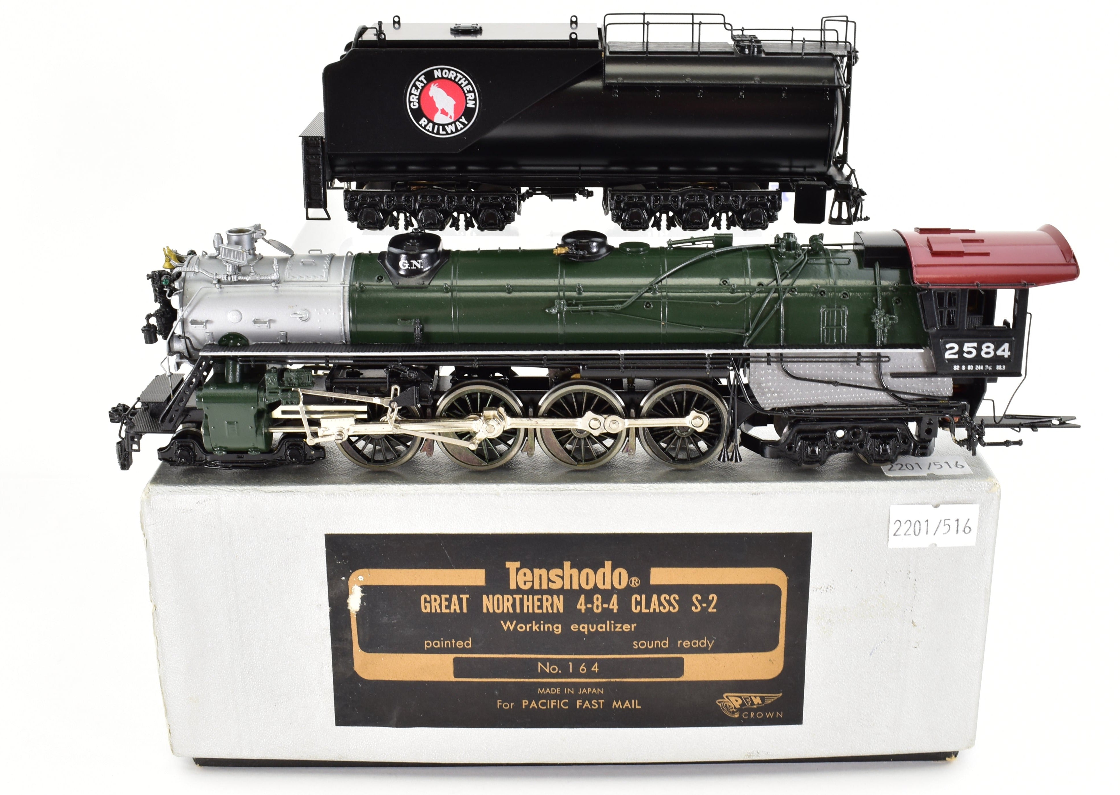 Rare 1987 HO Brass GN - Great Northern 4-8-4 Class S-2 Factory Painted Crown Model