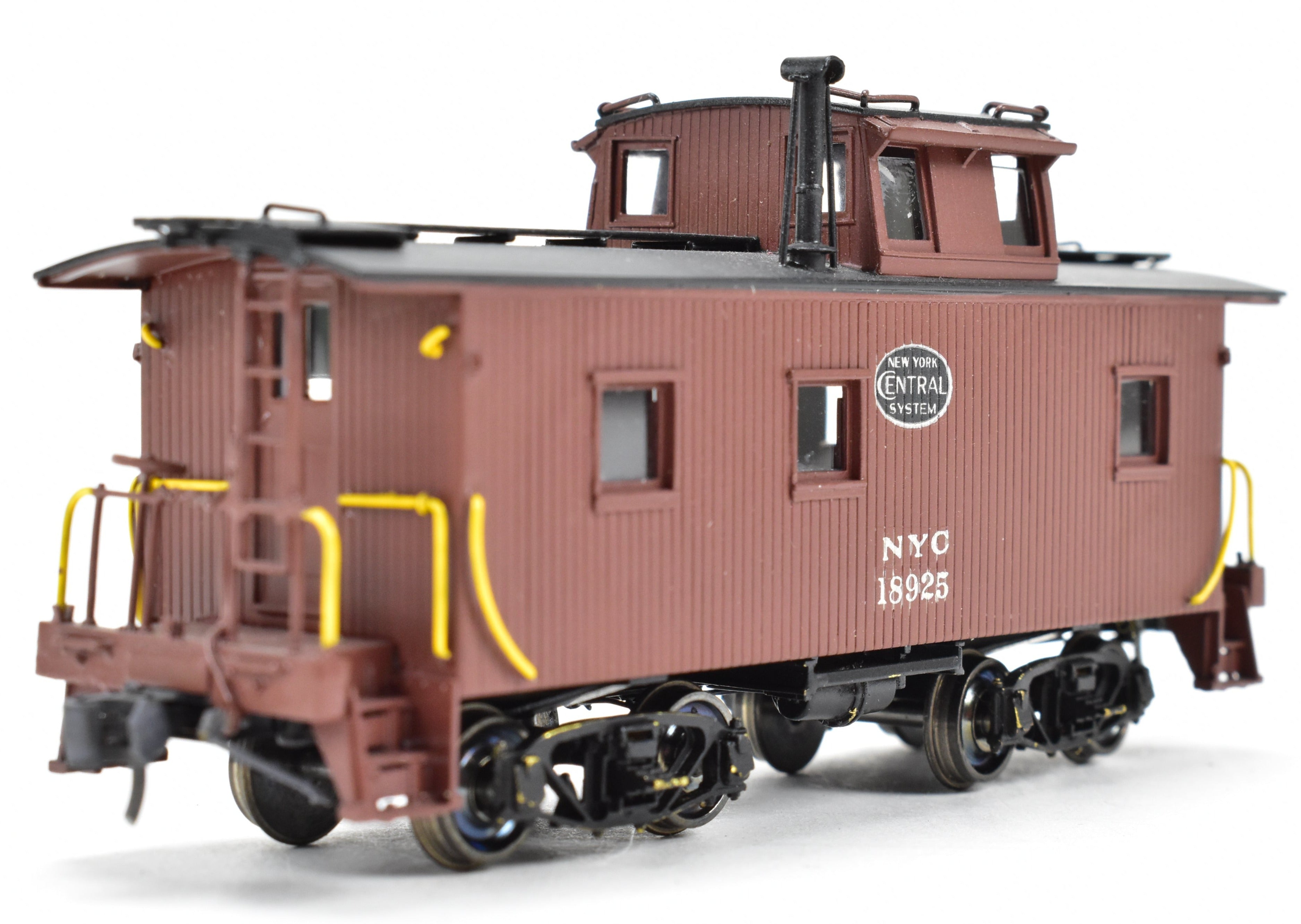HO Scale Brass Model of Overland Models, Inc. New York Central 24-Foot Wood Caboose with FP No. 18925