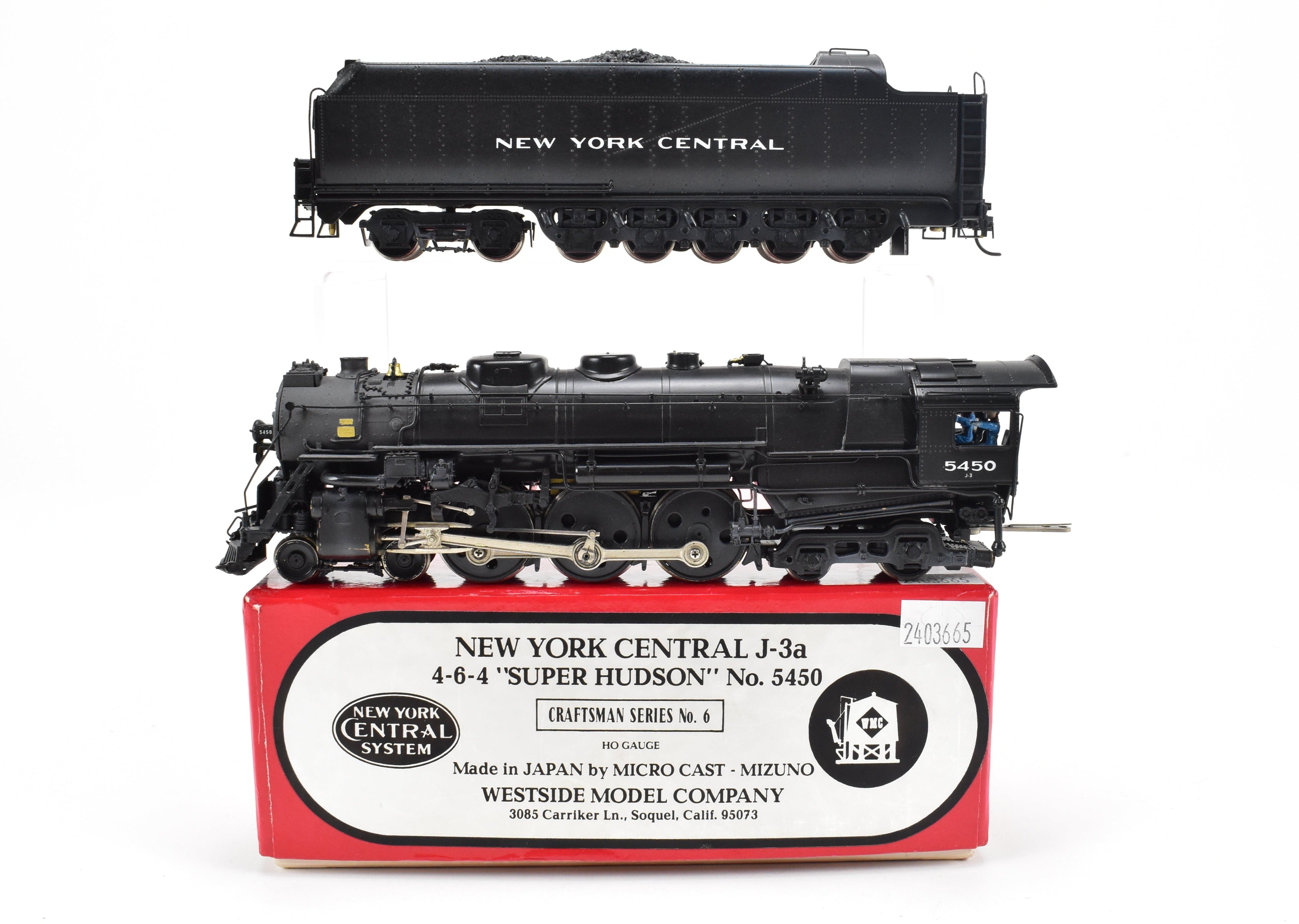 HO Scale Brass Model Train - Westside Model Co. NYC New York Central J - 3A 4 - 6 - 4 Super Hudson Custom Painted Locomotive #5450
