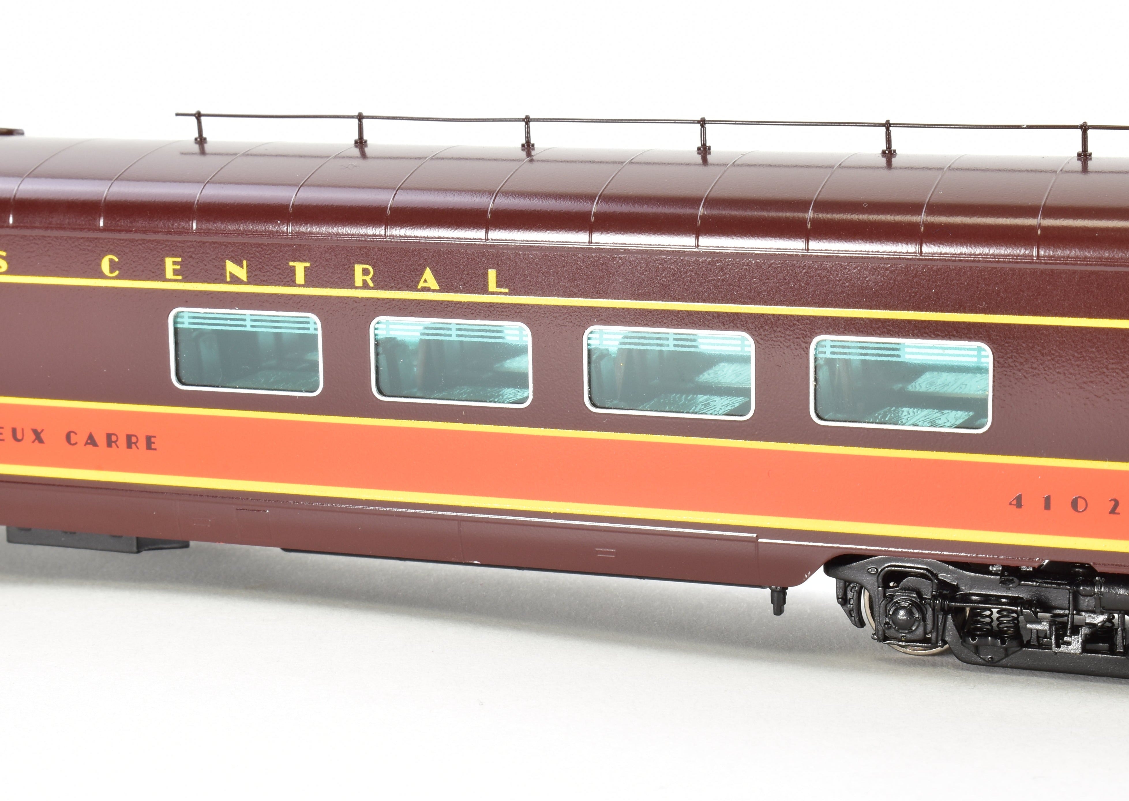 HO Scale Brass Model Train Set - Railway Classics Illinois Central 1942 Panama Limited 10-Car Set with EMD E6 AA Set F/P, Featuring ESU DCC & Sound System