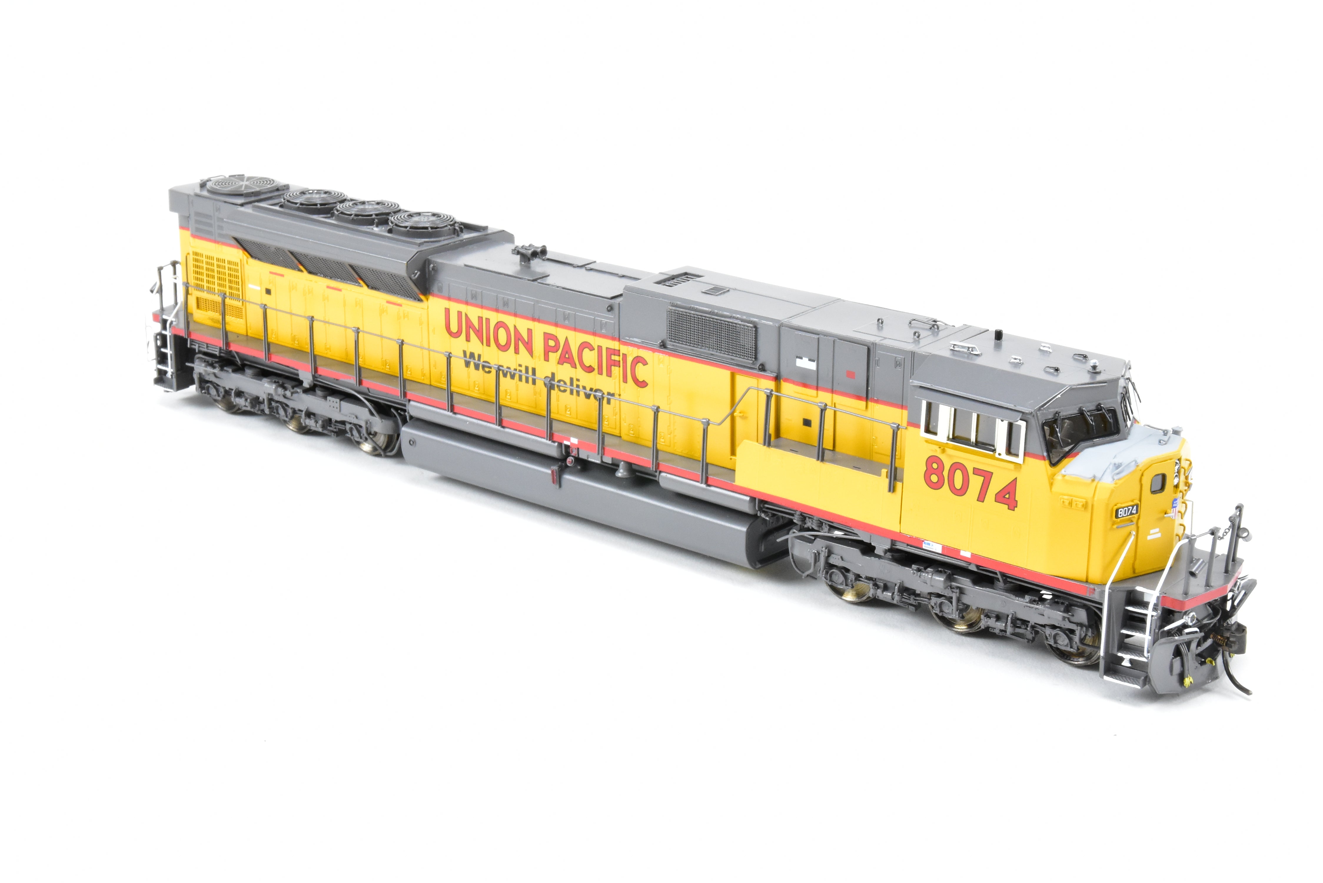 HO Scale Brass Union Pacific EMD SD90/43M Model Train with 'We Will Deliver' Slogan, FP #8074 by Overland Models, Inc.