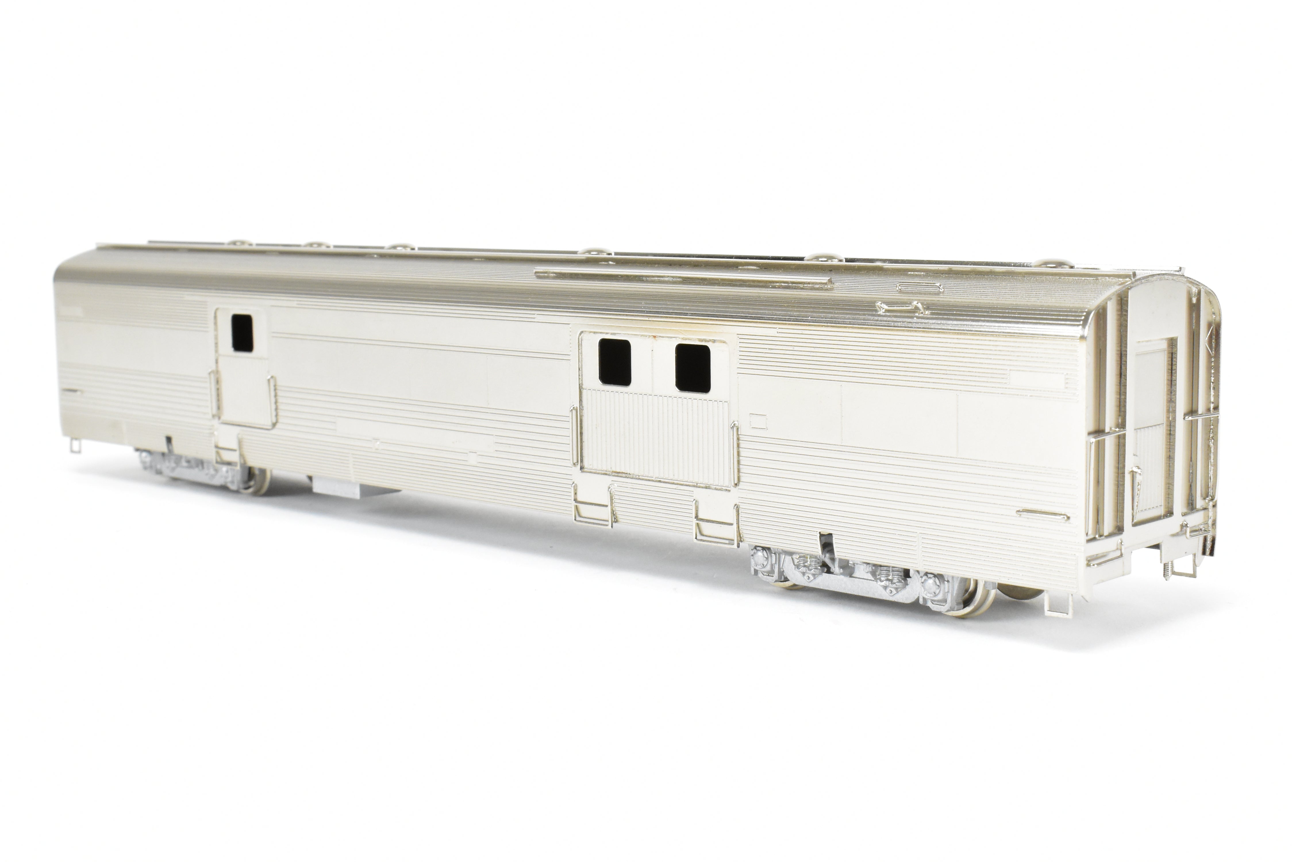 HO Brass Hi - Country California Zephyr Baggage Car with Plated Finish