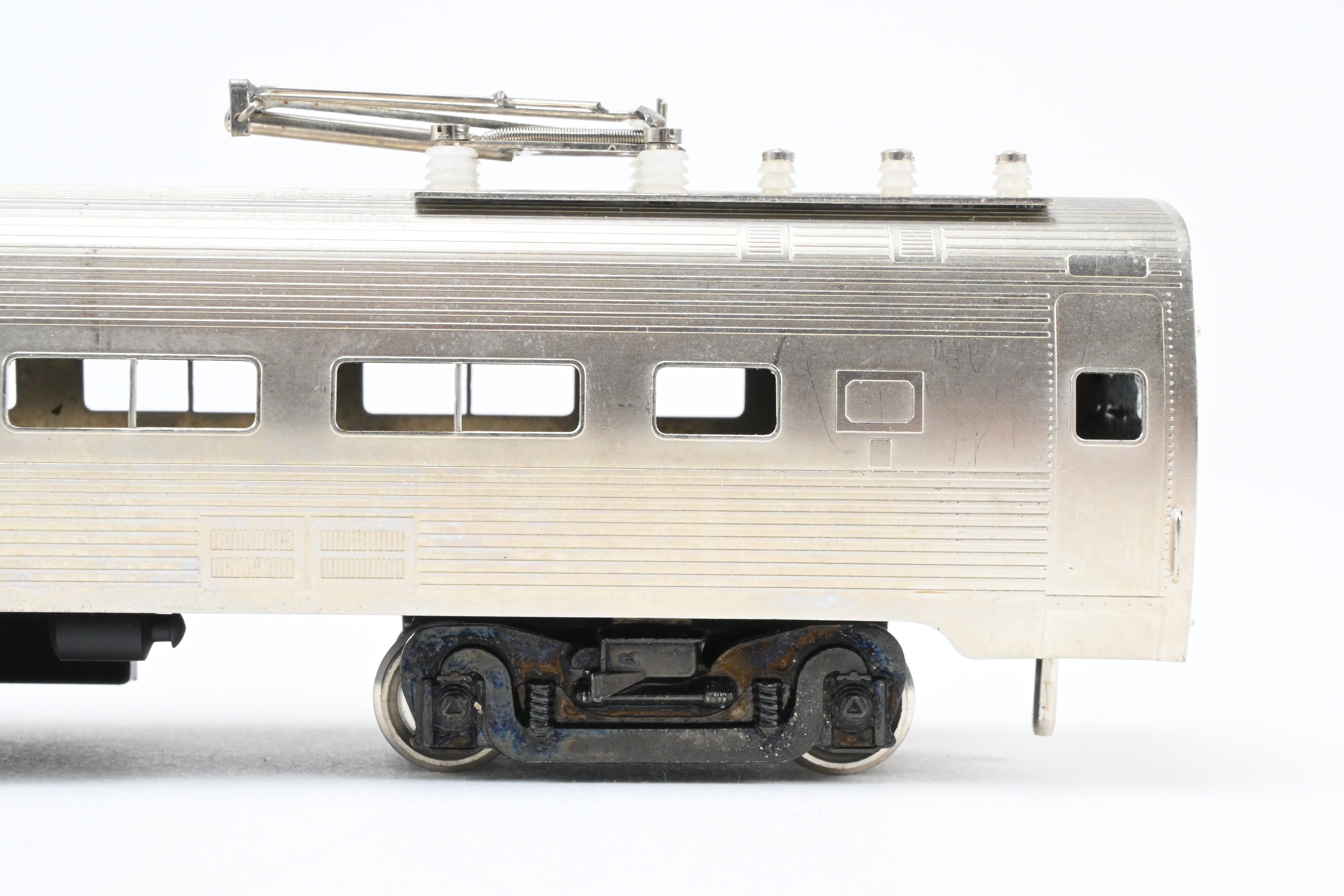 HO Scale Brass Gem Models Collectible PC - Penn Central/Amtrak Budd Metroliner 2-Car Set (1 Powered and 1 Non-Powered) with Factory Plated and Unlettered Finish