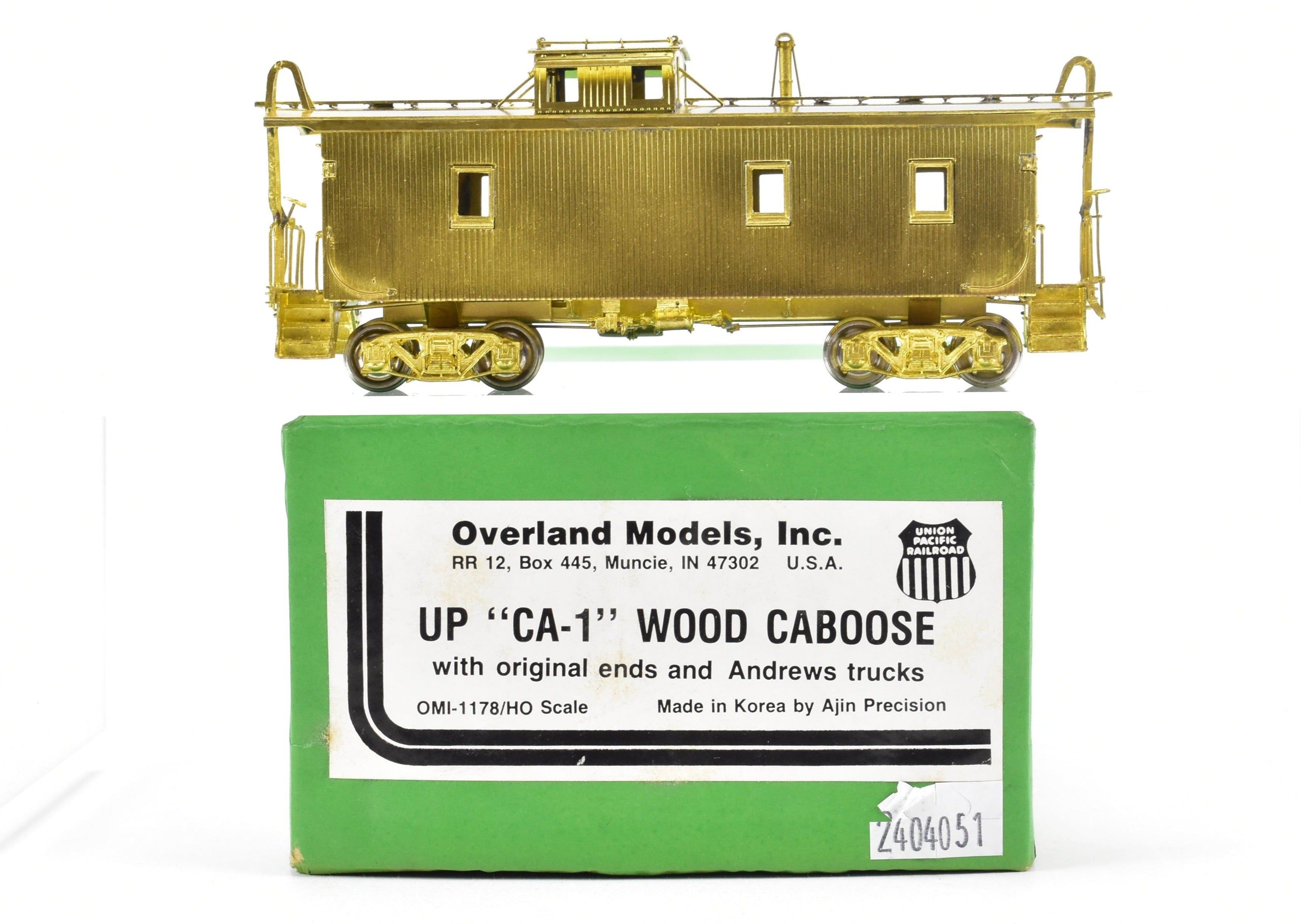 HO Brass OMI UP Union Pacific CA-1 Wood Caboose with Andrews Trucks, 1987 Run