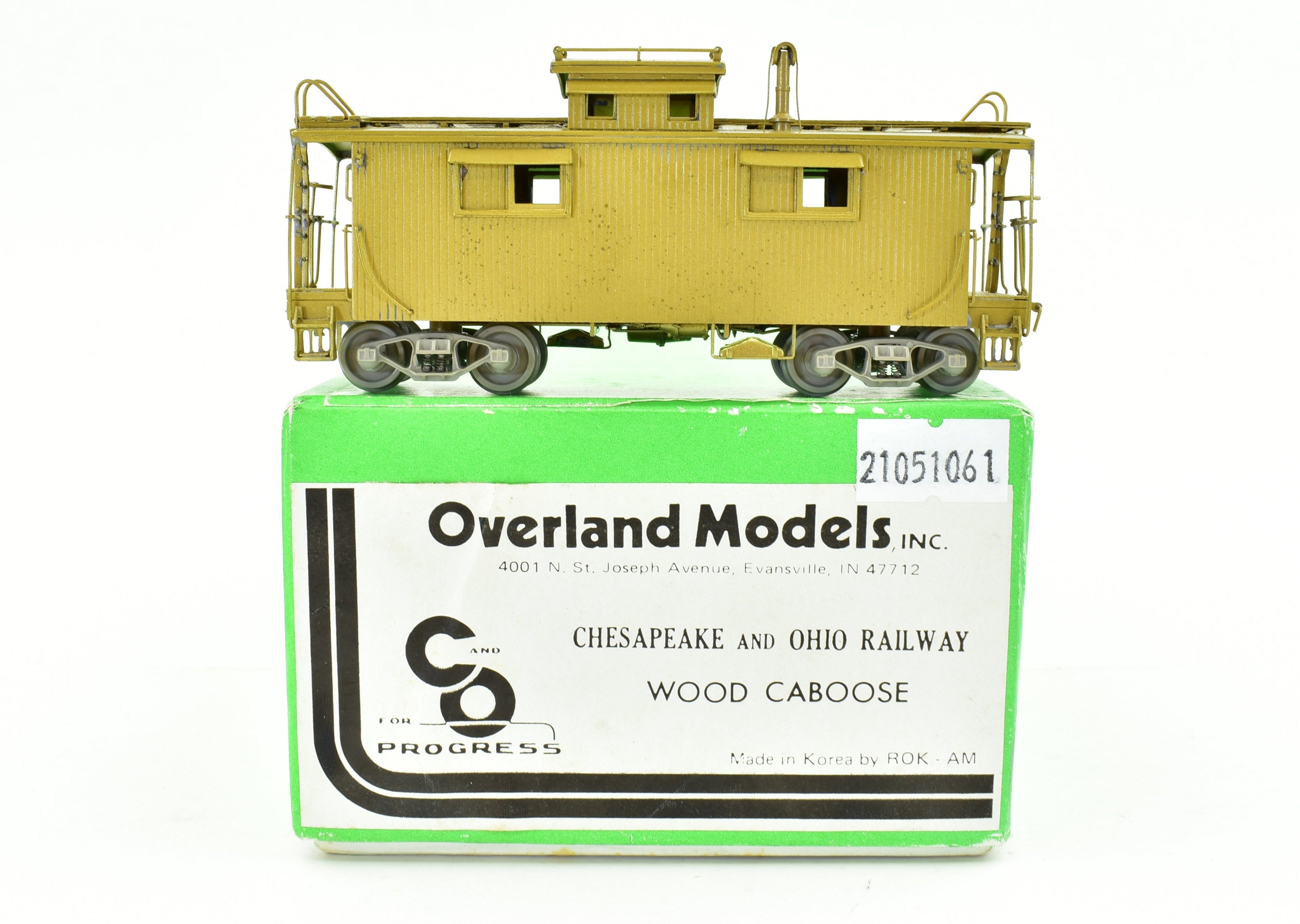 HO Scale Brass OMI Chesapeake & Ohio Wood Caboose by Overland Models