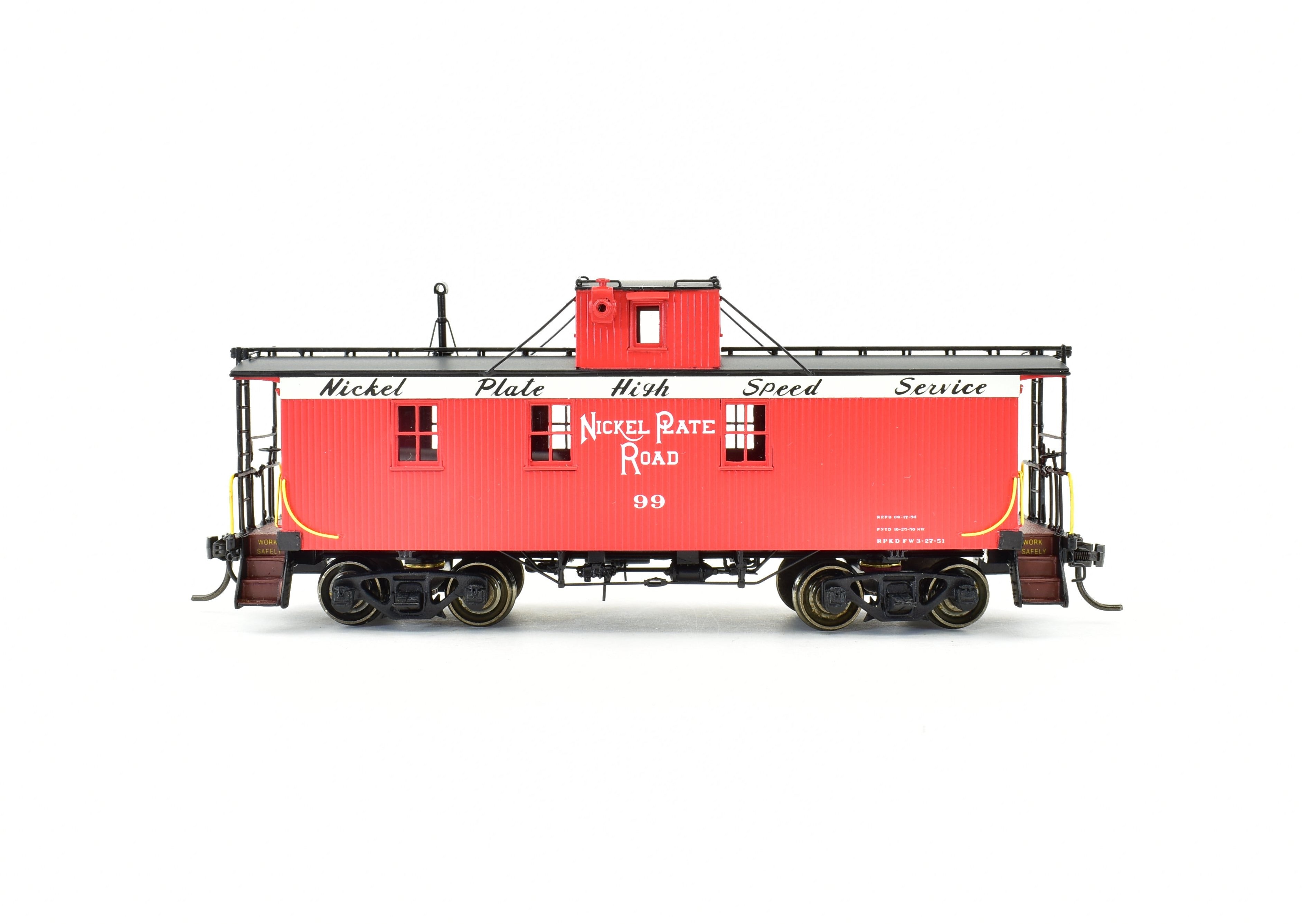 HO Scale Brass Division Point NYC & St.L Nickel Plate Road 46 - 147 Series 30 - Foot Wood Caboose FP Model by Boo - Rim