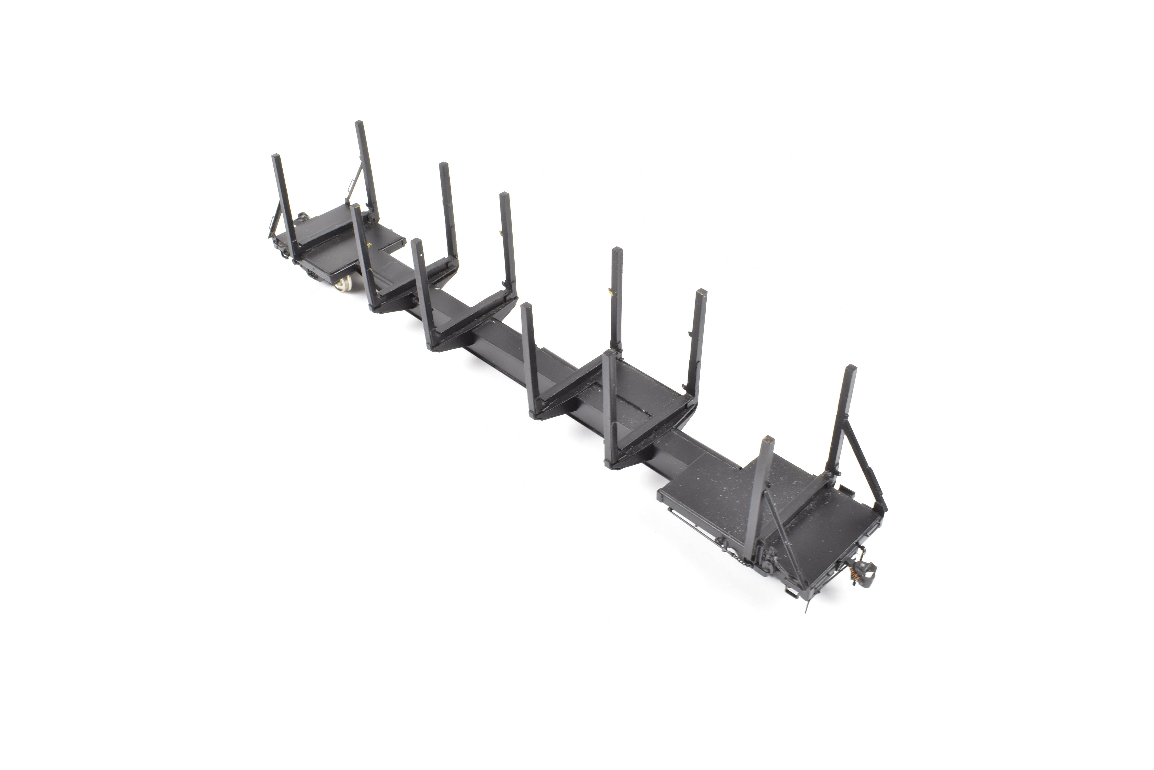 HO Scale Brass Precision Scale Co. 100-Ton Log Car FP in Black - A Variety of Road Models