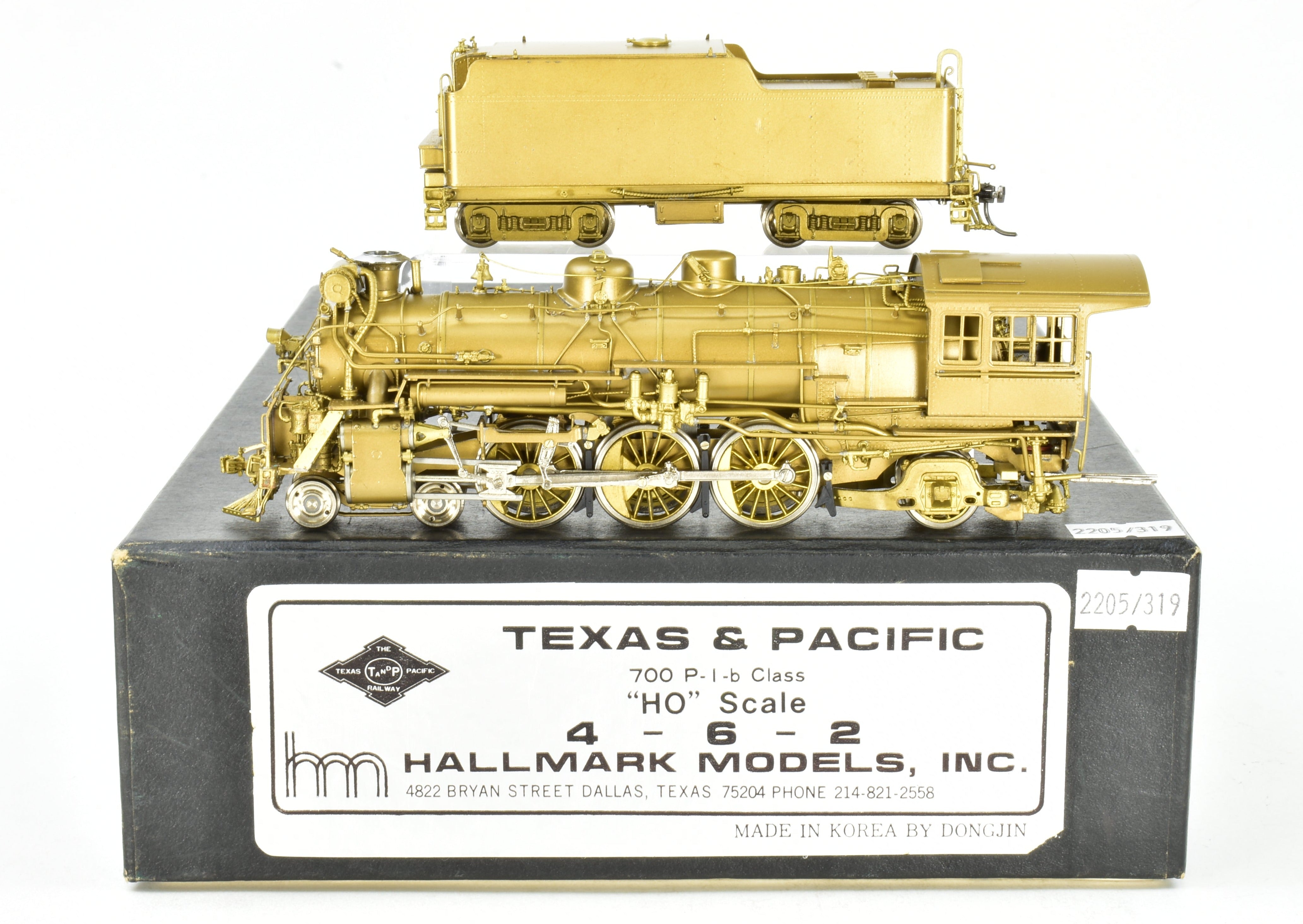 HO Scale Brass Hallmark Models Texas & Pacific 4-6-2 700 P-1-b Steam Locomotive Model