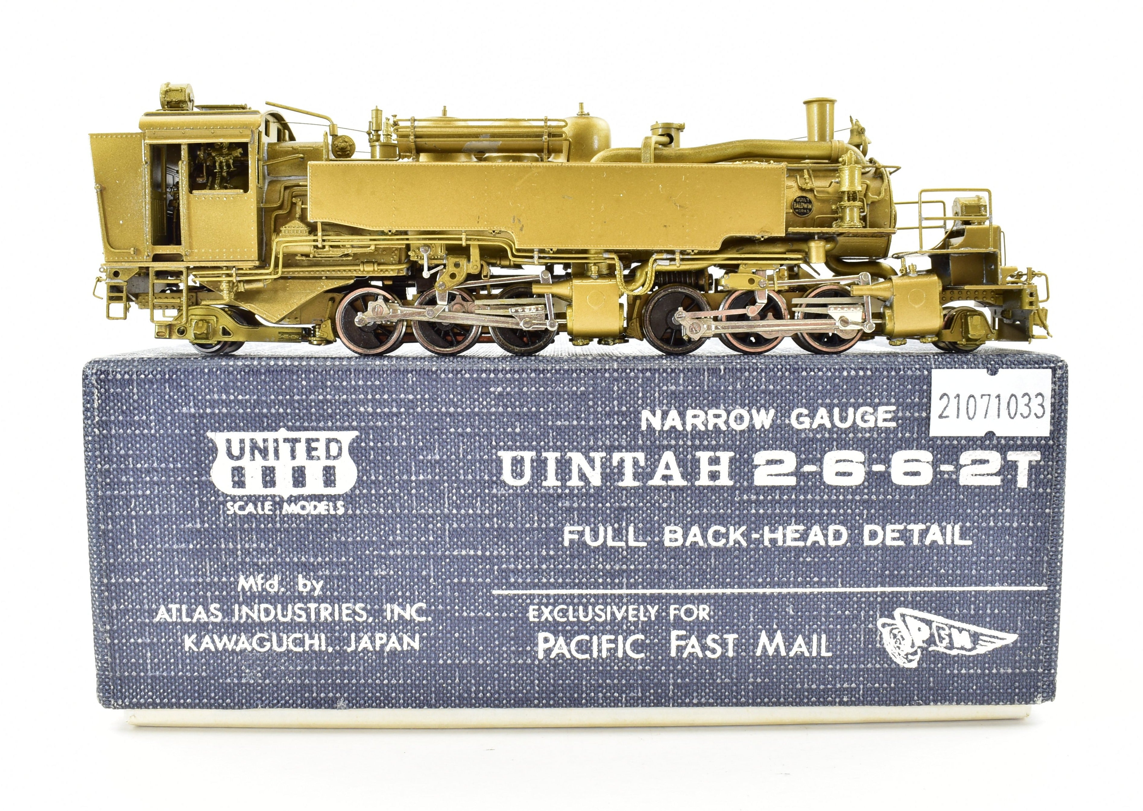 HOn3 Scale Brass Pacific Fast Mail (PFM) Model Train - United Uintah Railway 2-6-6-2T Configuration with High - Quality New Gears