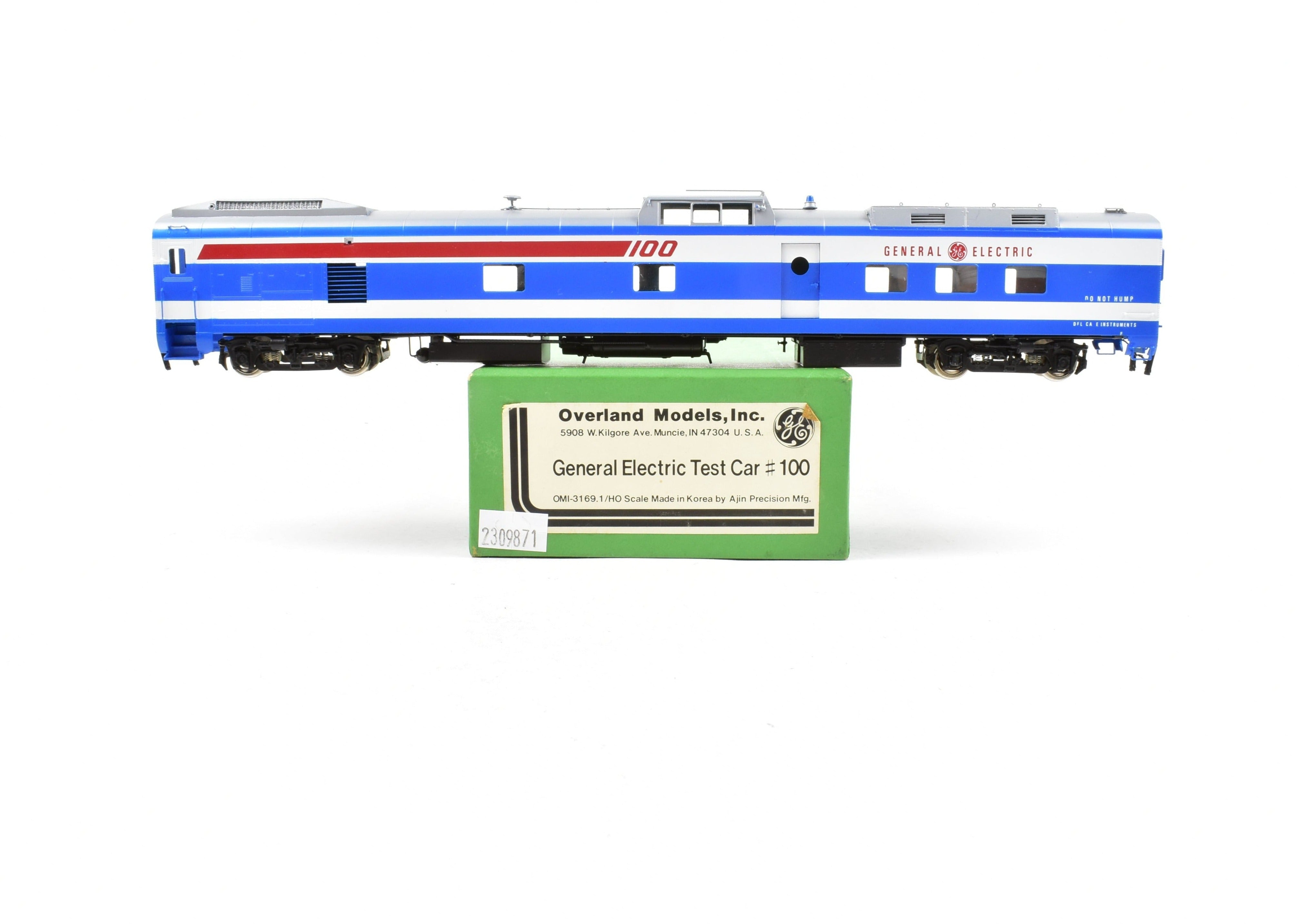 HO Scale Brass Model Train - Overland Models Inc. General Electric Test Car #100 with Factory Paint, Ideal for Model Train Enthusiasts