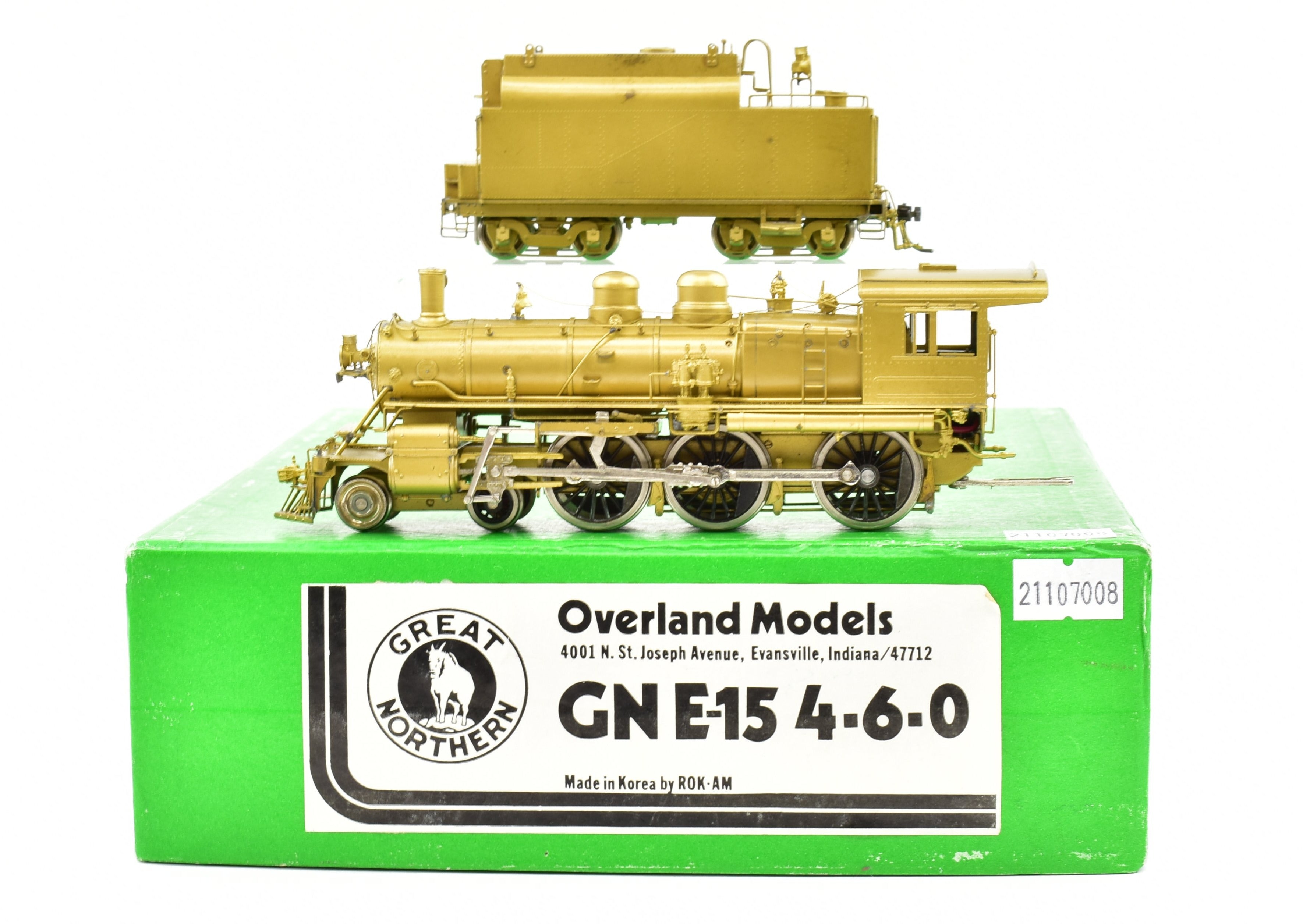 HO Scale Brass OMI - Overland Models Inc. Great Northern 4-6-0 E-15 Locomotive Model