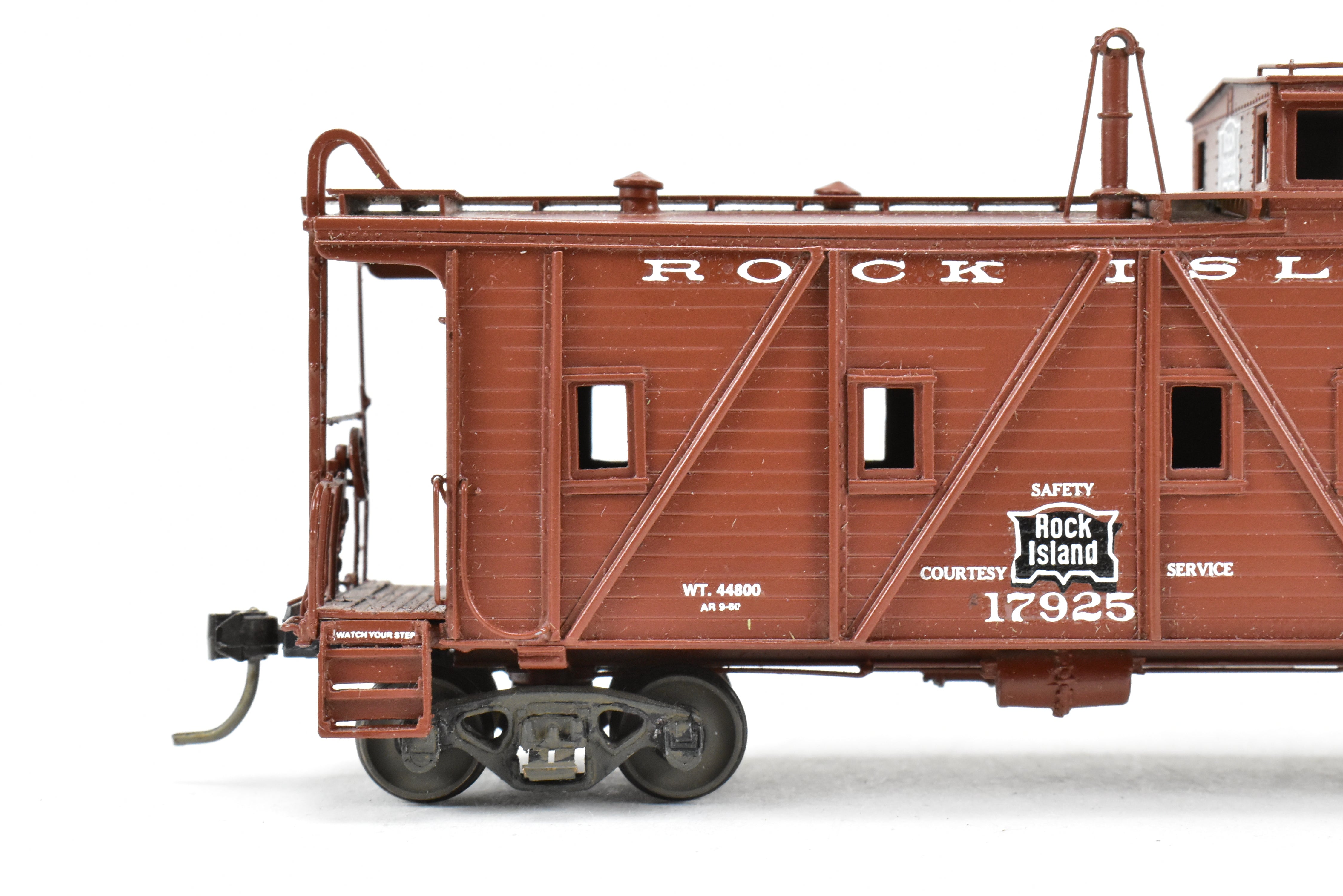 HO Scale Brass Model Train - Overland Models, Inc. (OMI) CRI&P - Rock Island Outside Braced Wood Caboose CP No.17925 with Replacement Trucks