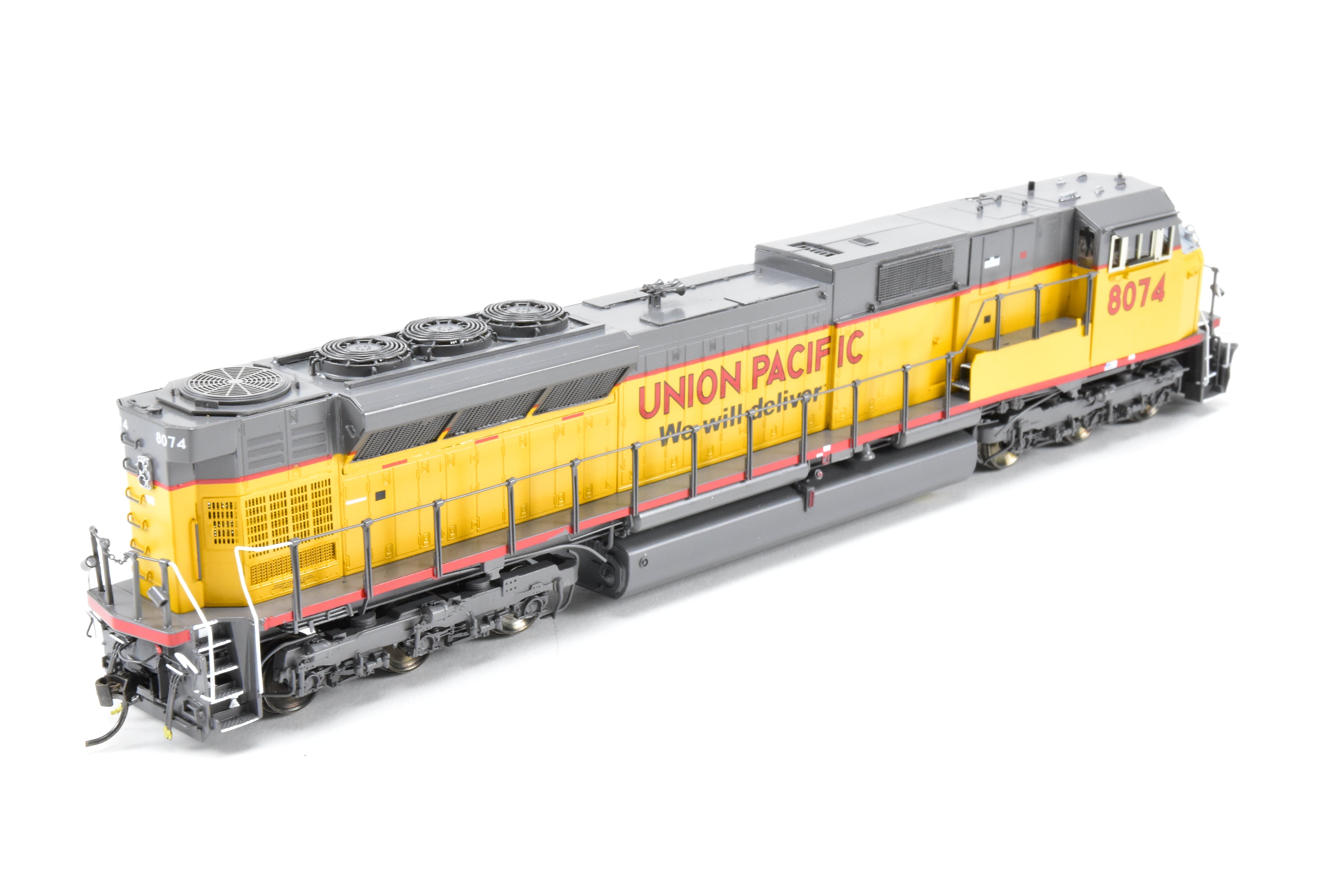 HO Scale Brass Union Pacific EMD SD90/43M Model Train with 'We Will Deliver' Slogan, FP #8074 by Overland Models, Inc.