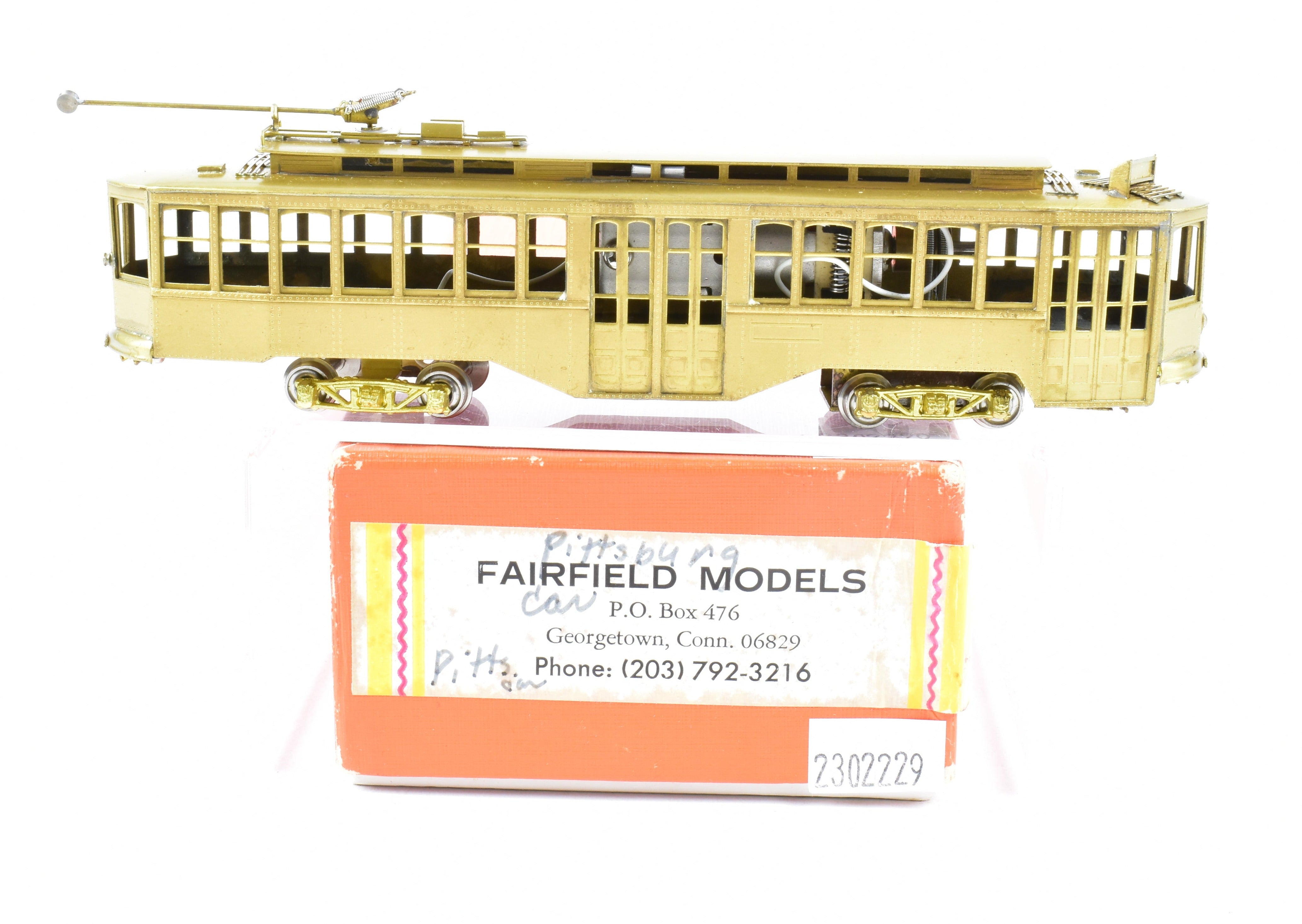 HO Scale Brass Fairfield Models Pittsburgh Jones Single - Ended Trolley Car Collectible