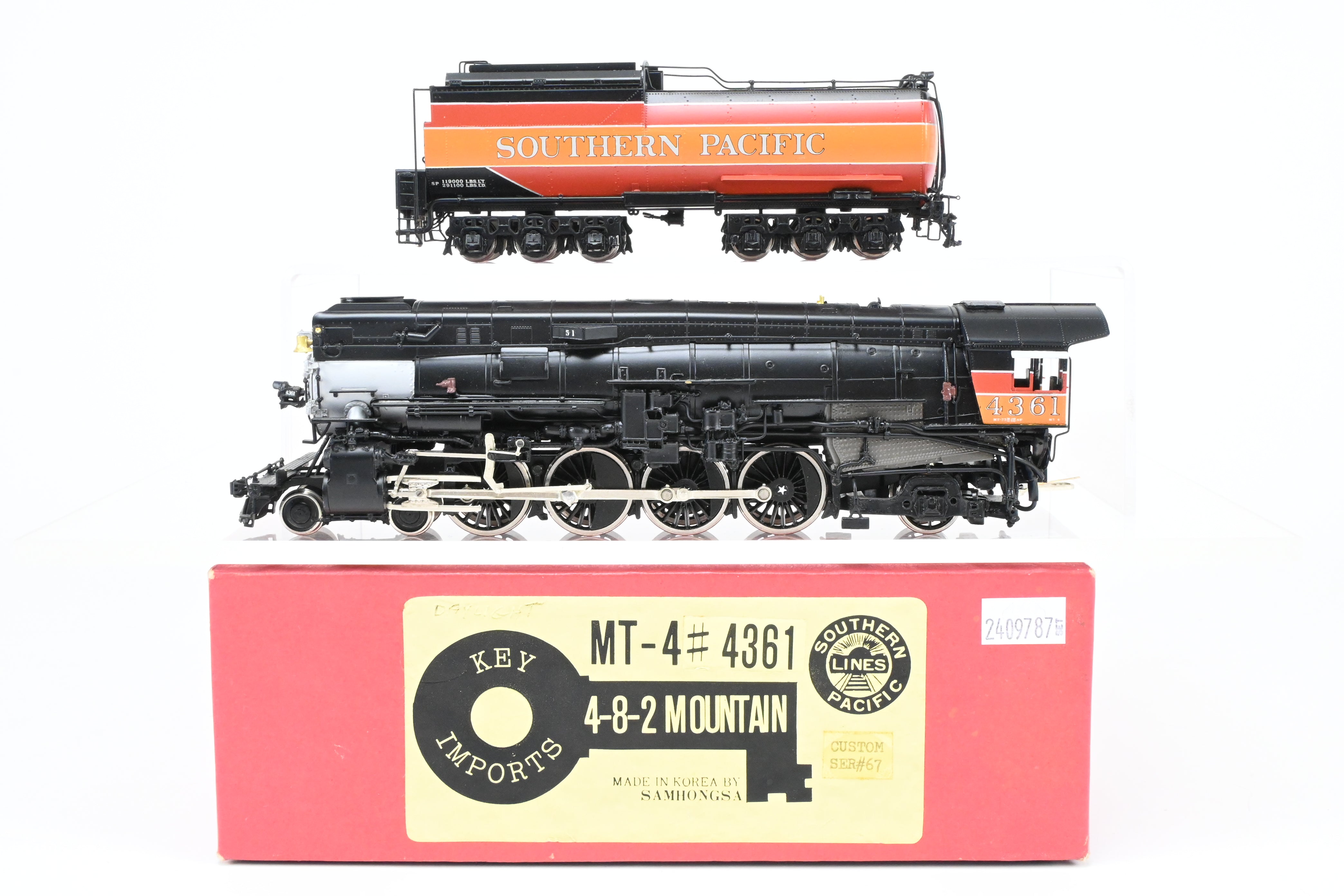 High - Quality HO Scale Brass CON Key Imports Southern Pacific MT - 4 4 - 8 - 2 Semi - Streamlined Mountain Steam Locomotive Model FP in Partial Daylight Scheme, Number #4361